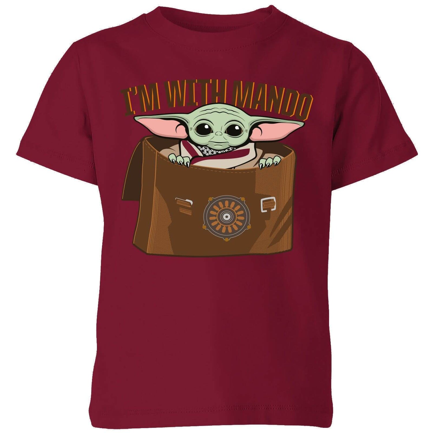 Star Wars The Mandalorian I'm With Mando Kids' T-Shirt - Burgundy
