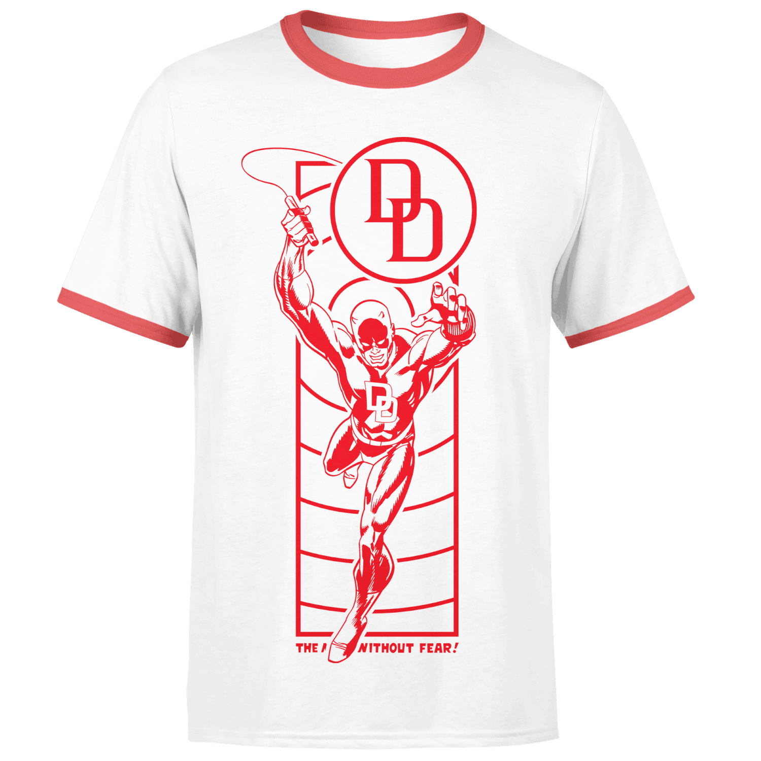 Marvel Daredevil Senses Men's Ringer T-Shirt - White/Red