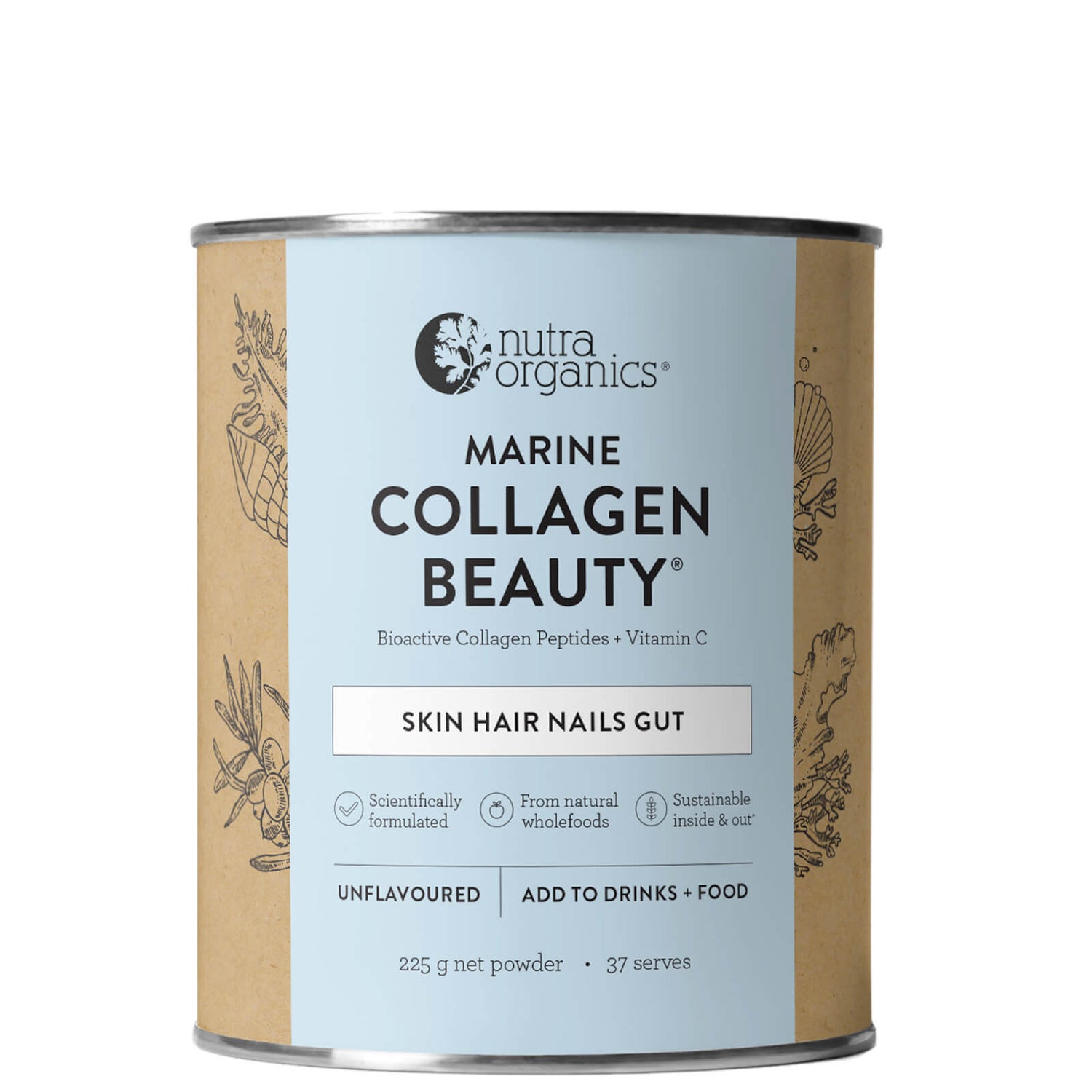 Nutra Organics Marine Collagen Beauty Supplements 225g