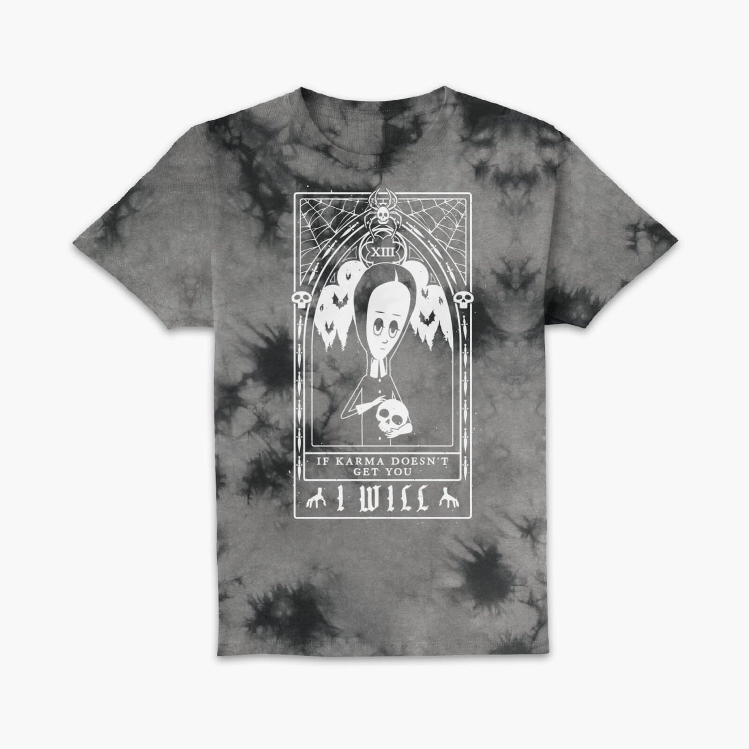 The Addams Family If Karma Doesn't Get You. I Will Men's T-Shirt - Black Tie Dye