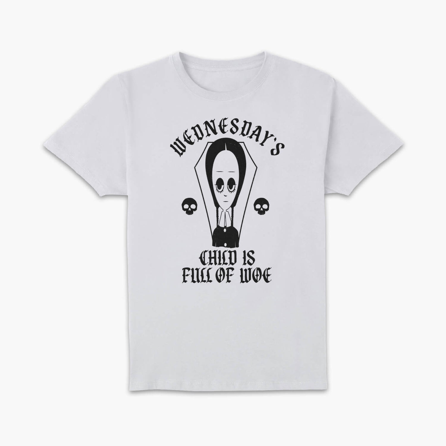 The Addams Family Wednesday's Child Is Full Of Woe Men's T-Shirt - White