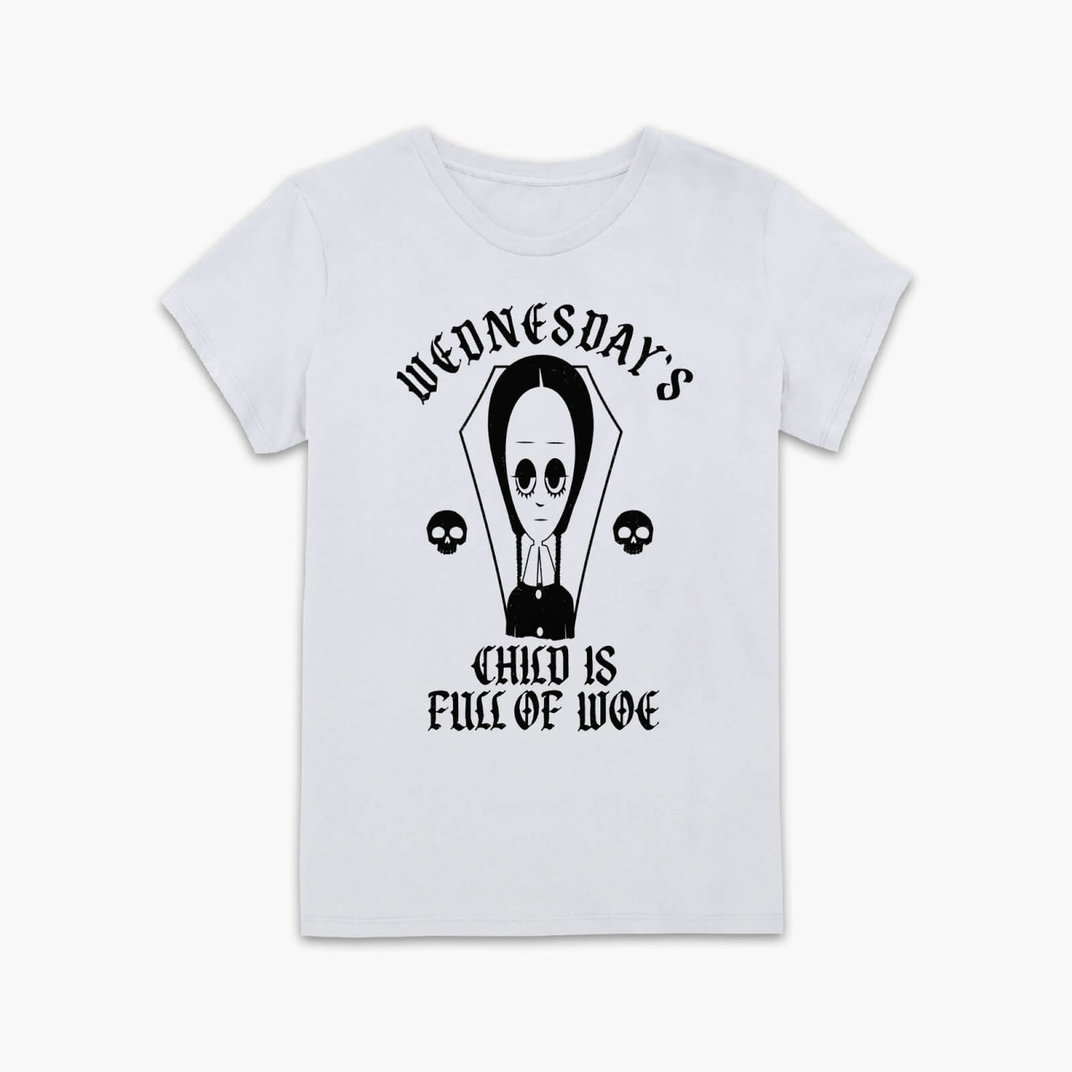 The Addams Family Wednesday's Child Is Full Of Woe Women's T-Shirt - White
