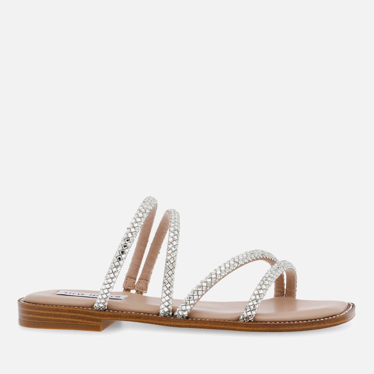 Steve Madden Women's Starie Faux Leather and Rhinestone Sandals - UK 3