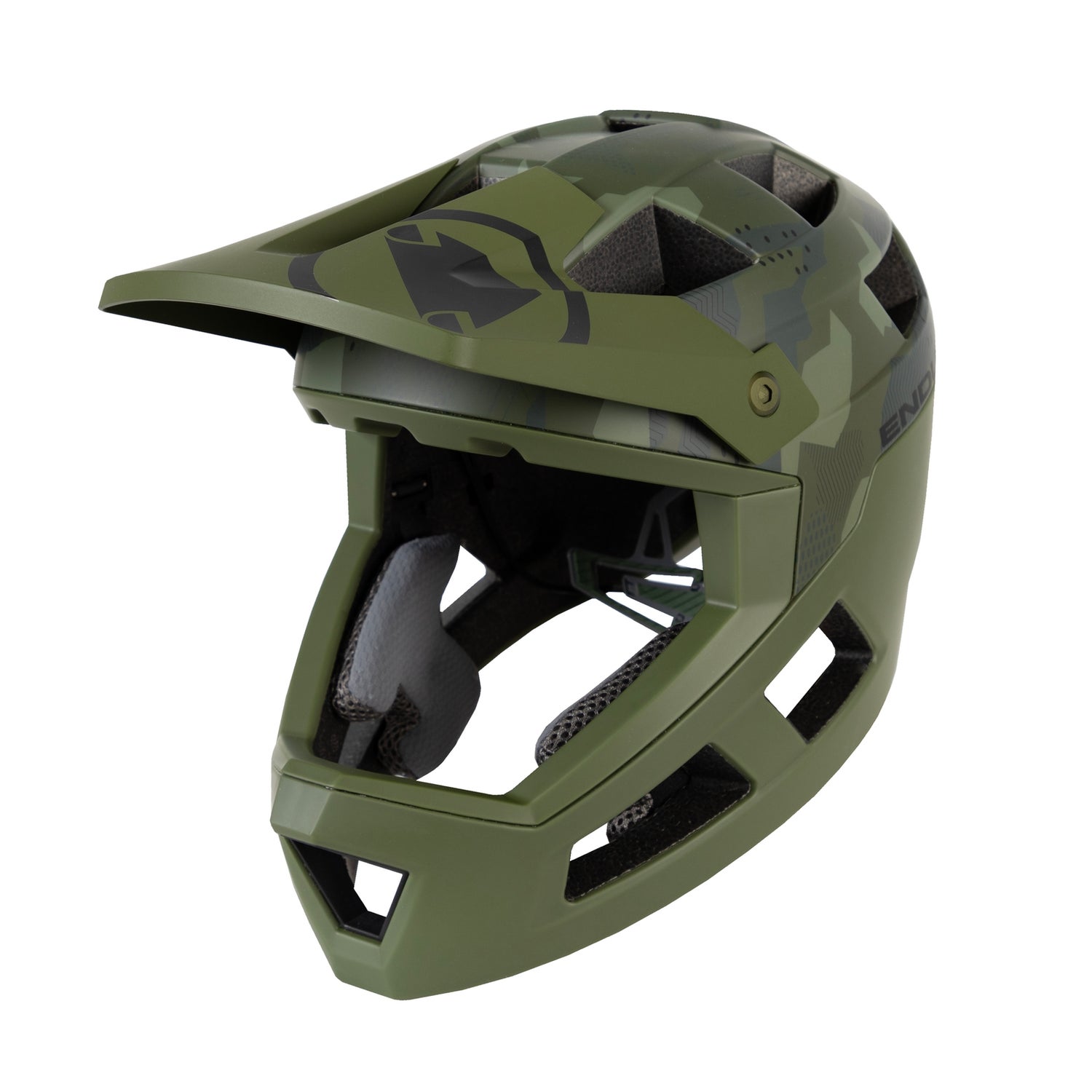 Kids's SingleTrack Youth Full Face Helmet - Olive Green - One Size