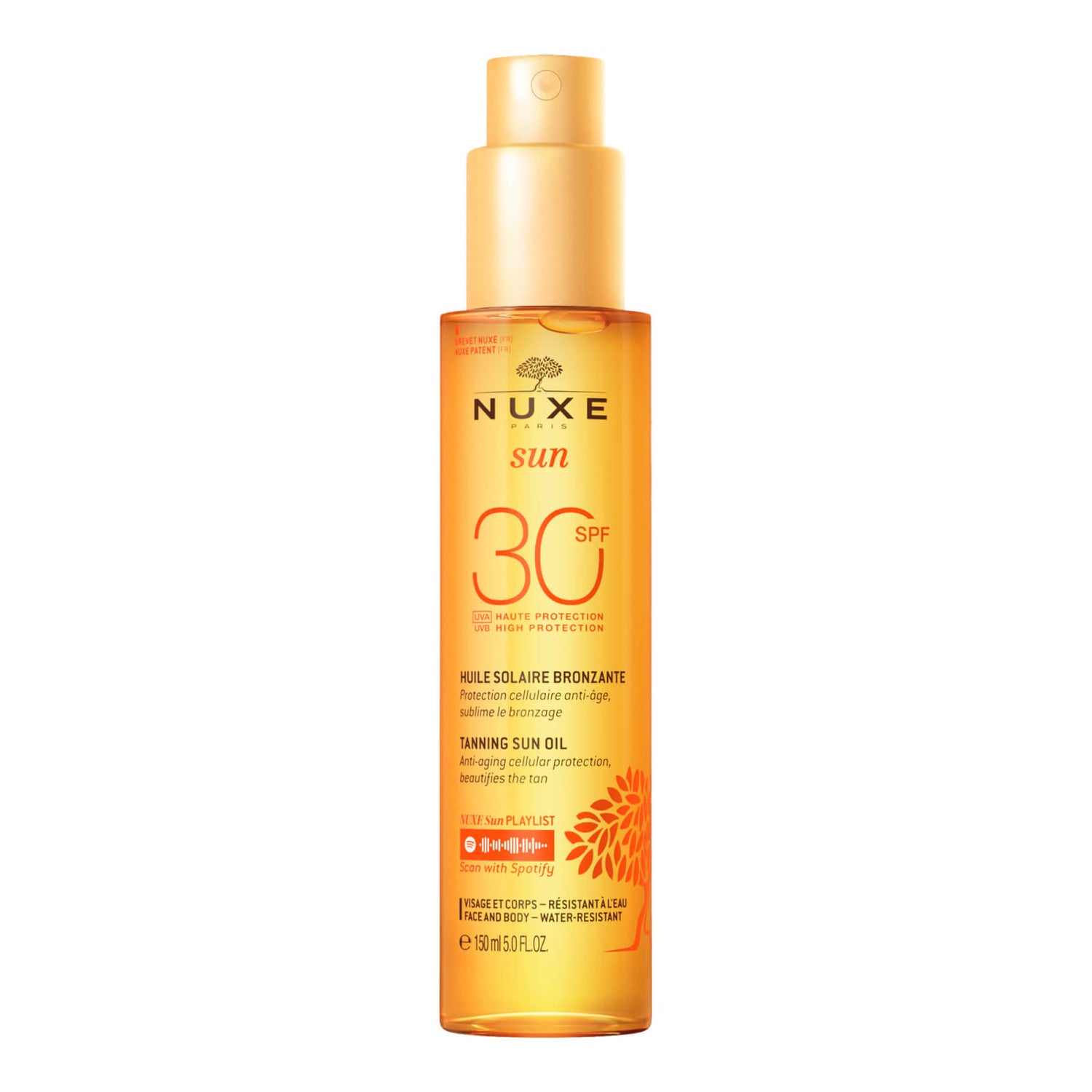 Aceite Bronceador Alta Protección SPF30 rostro y cuerpo, NUXE Sun 150ml