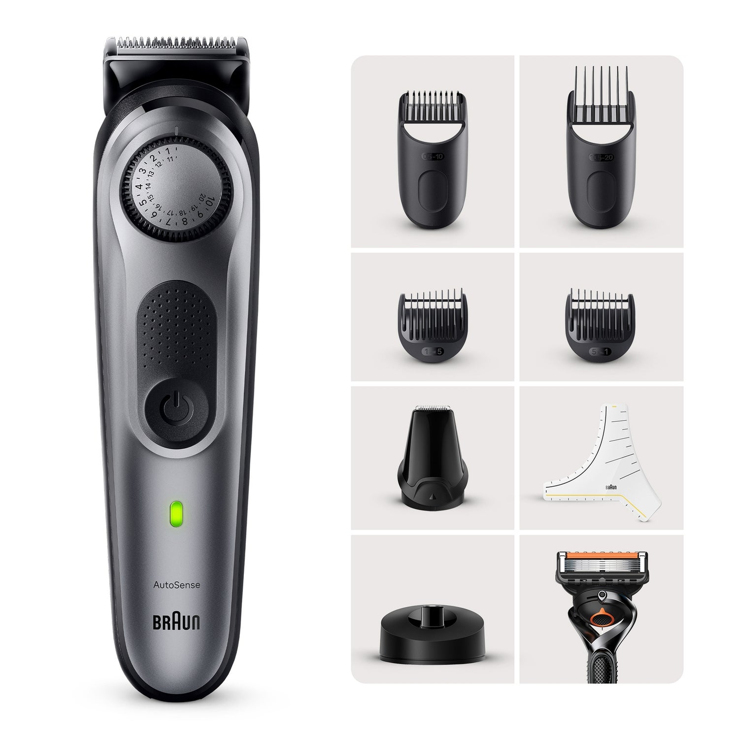 Braun Beard Trimmer Series 7 BT7420, Trimmer With Barber Tools And 100-min Runtime