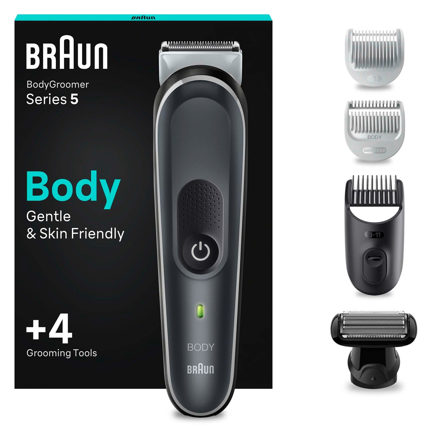 Braun Bodygroomer Series 5 5360, mit 4 Pflegewerkzeugen