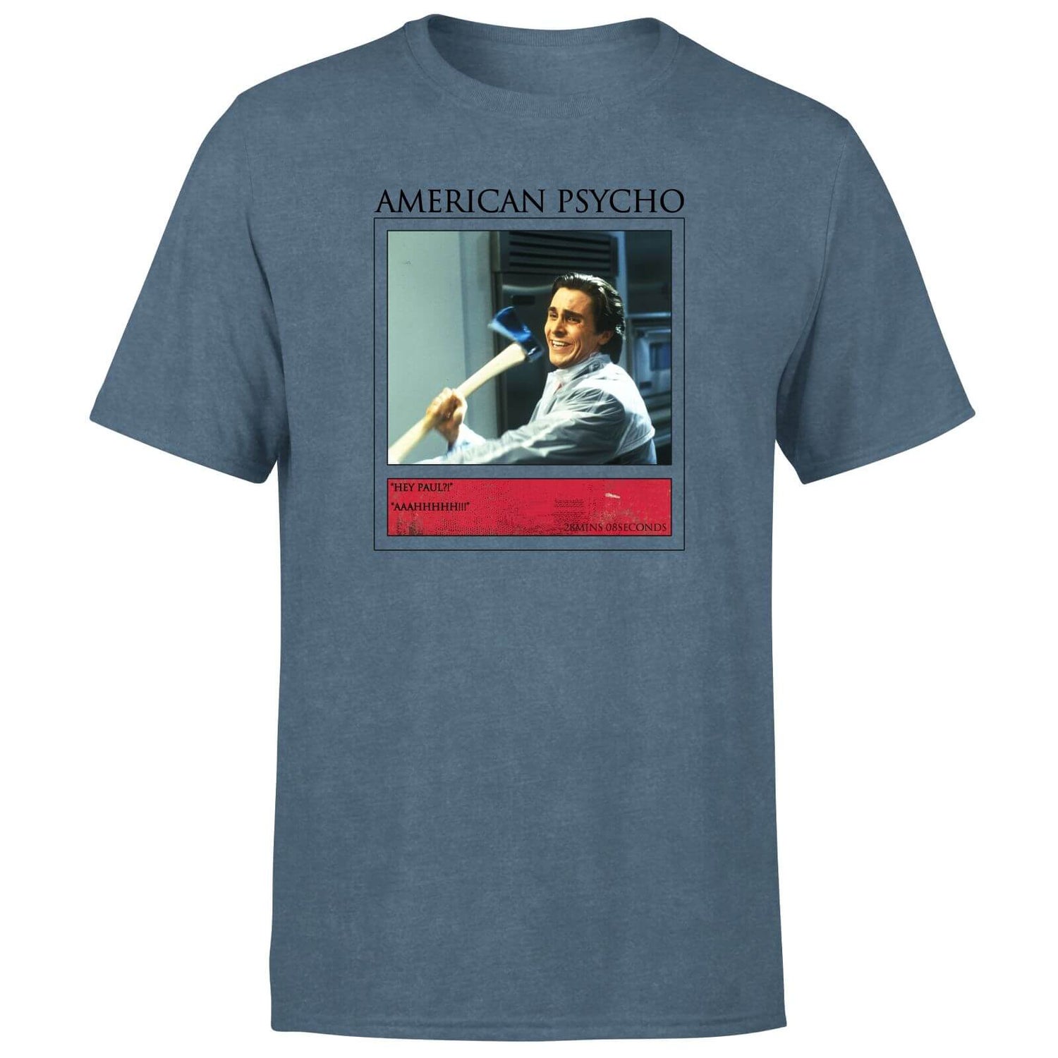 American Psycho Hey Paul Men's T-Shirt - Navy Acid Wash