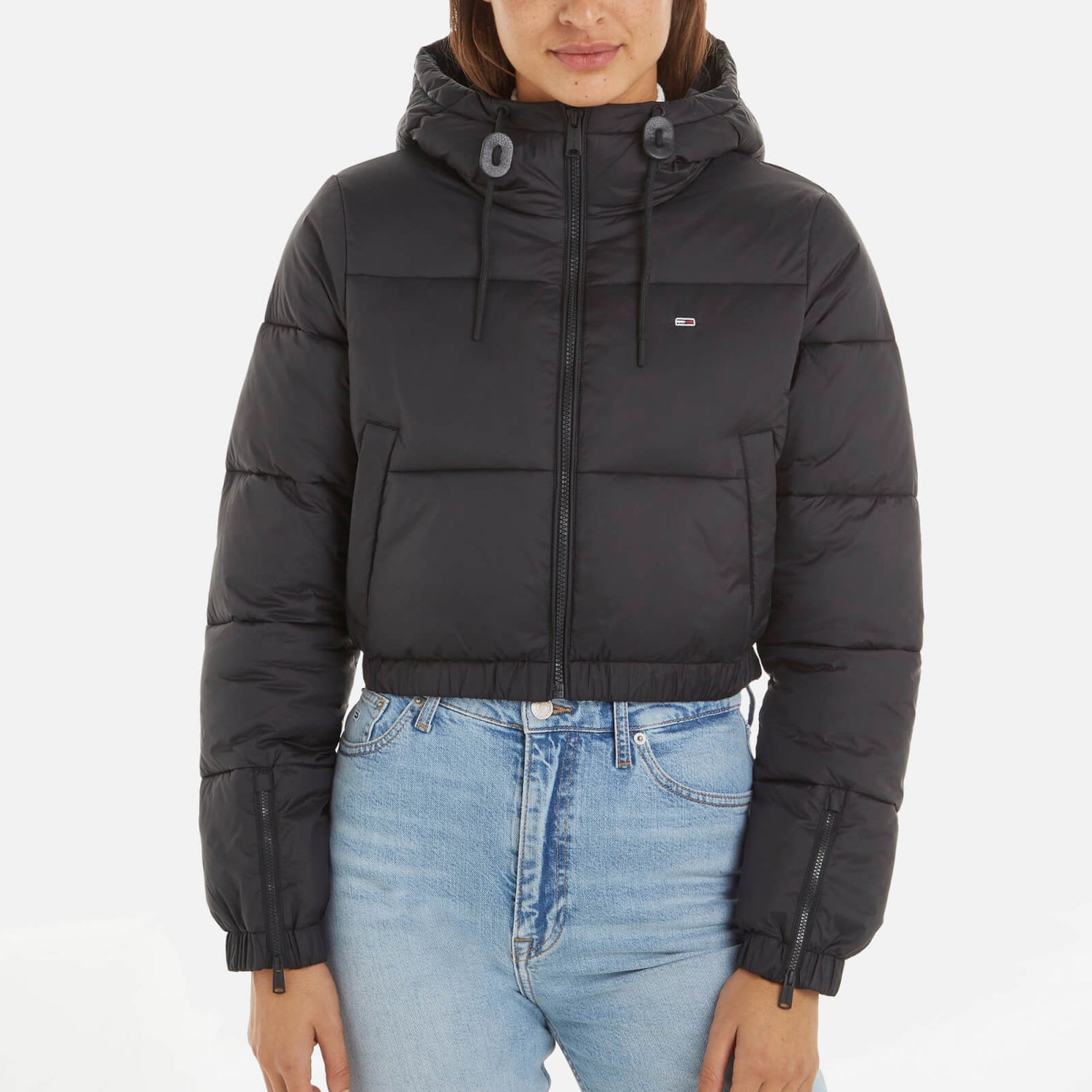 Tommy Jeans Cropped Shell Hooded Puffer Jacket - M