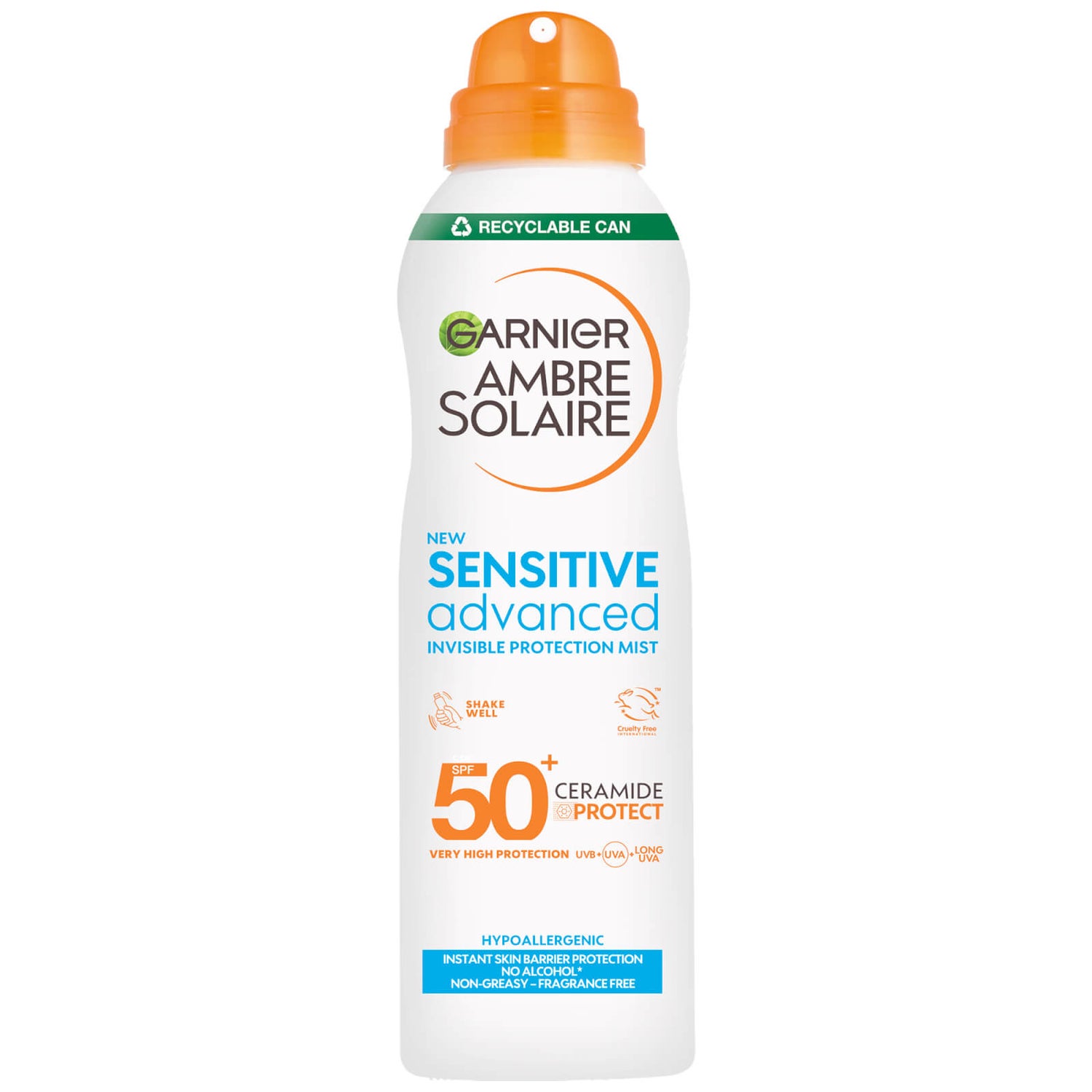 Garnier Ambre Solaire SPF 50+ Sensitive Advanced Dry Mist Sun Spray 150ml
