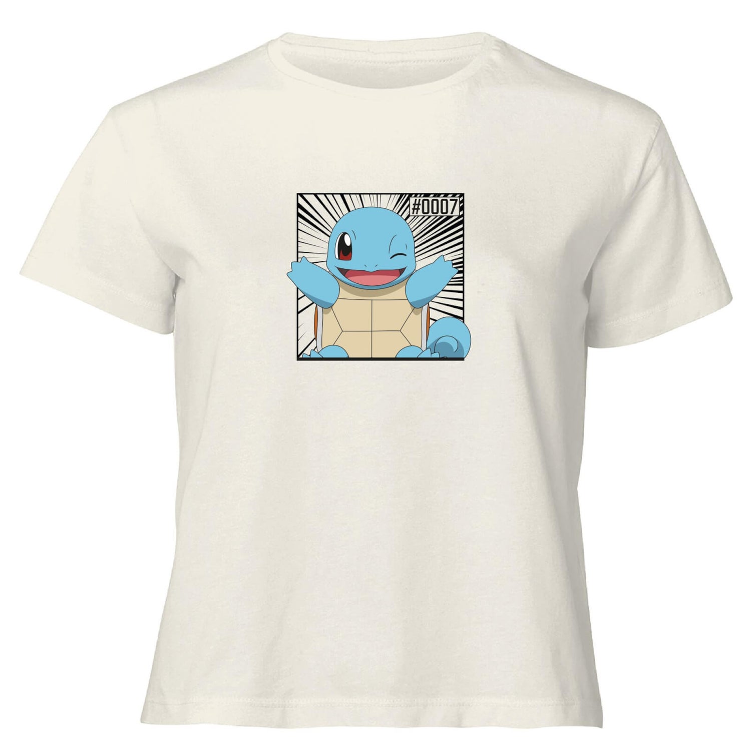 Pokémon Pokédex Schiggy #0007 Gekürzter Frauen T-Shirt - Creme