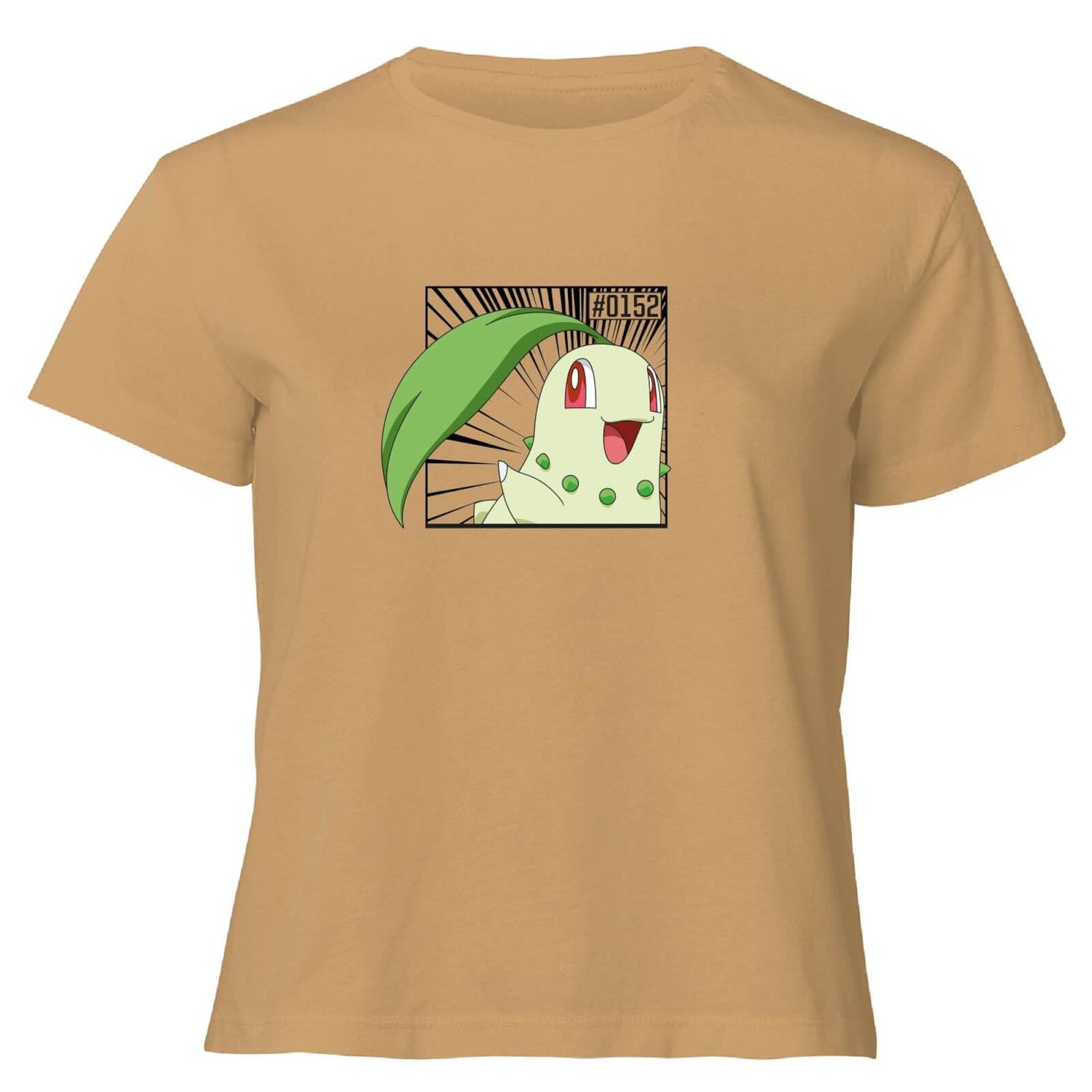 Pokemon Chikorita Women's Cropped T-Shirt - Tan