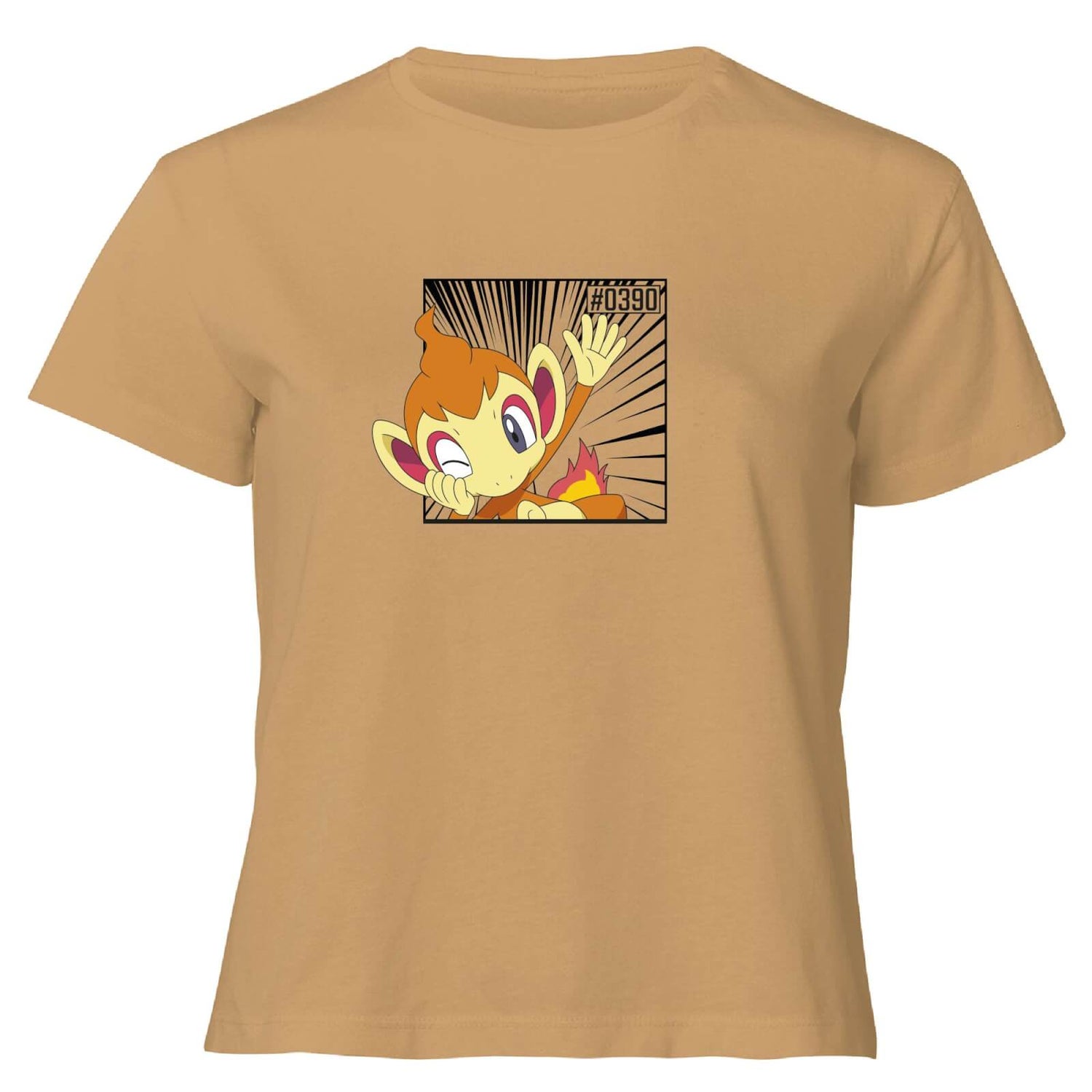Pokemon Chimchar Women's Cropped T-Shirt - Tan