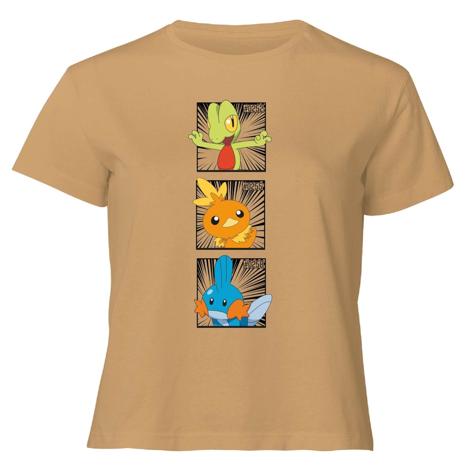 Pokemon Generation 3 Starters Women's Cropped T-Shirt - Tan