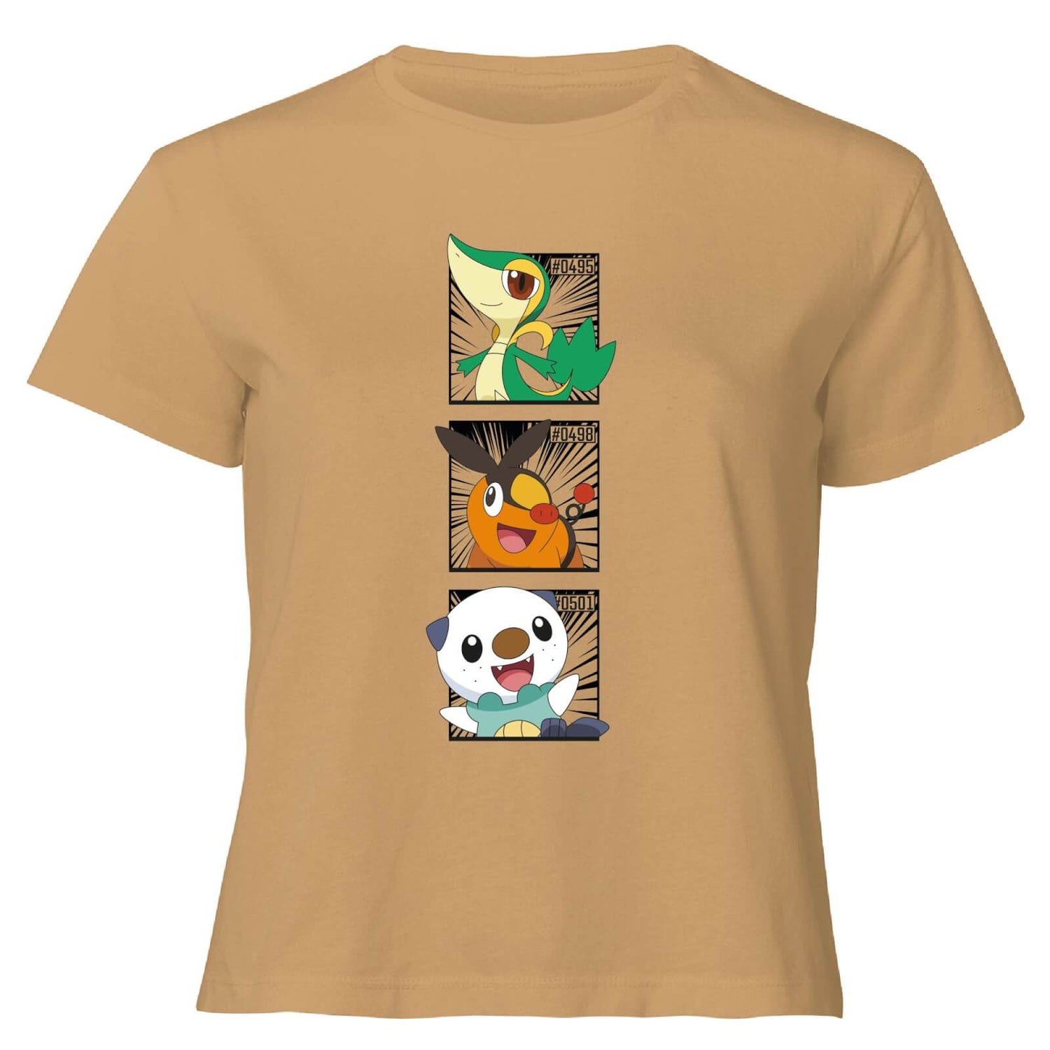 Pokemon Generation 5 Starters Women's Cropped T-Shirt - Tan