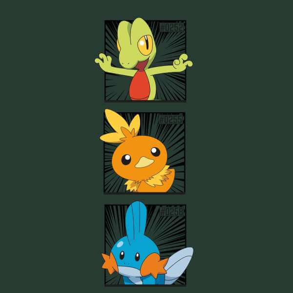 Pokemon Generation 3 Starters Hoodie - Green