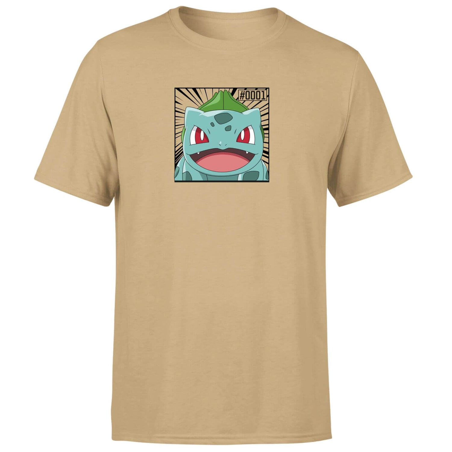Pokémon Pokédex Bulbasaur #0001 Hombre Camiseta - Tostado