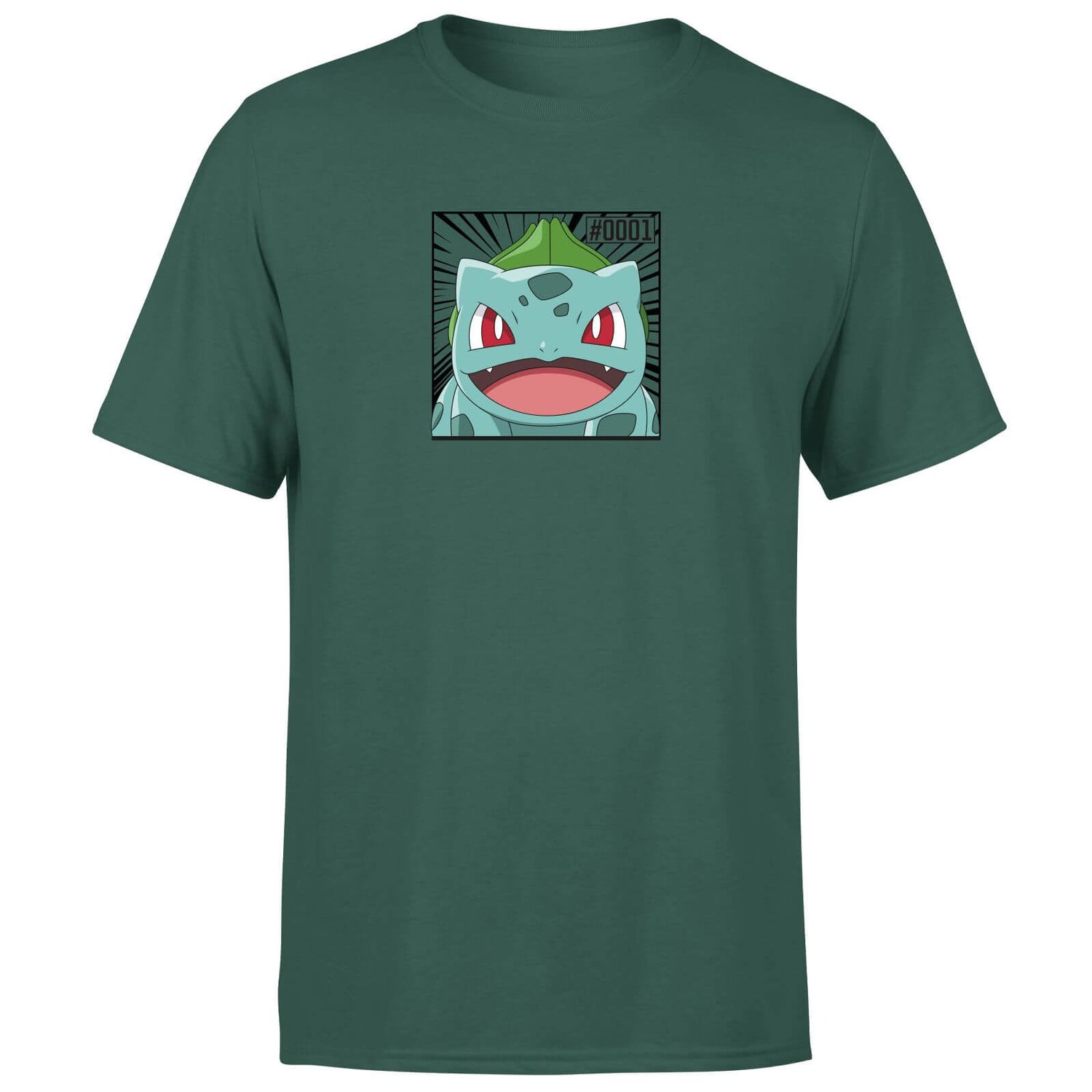 Pokémon Pokédex Bulbasaur #0001 Hombre Camiseta - Verde