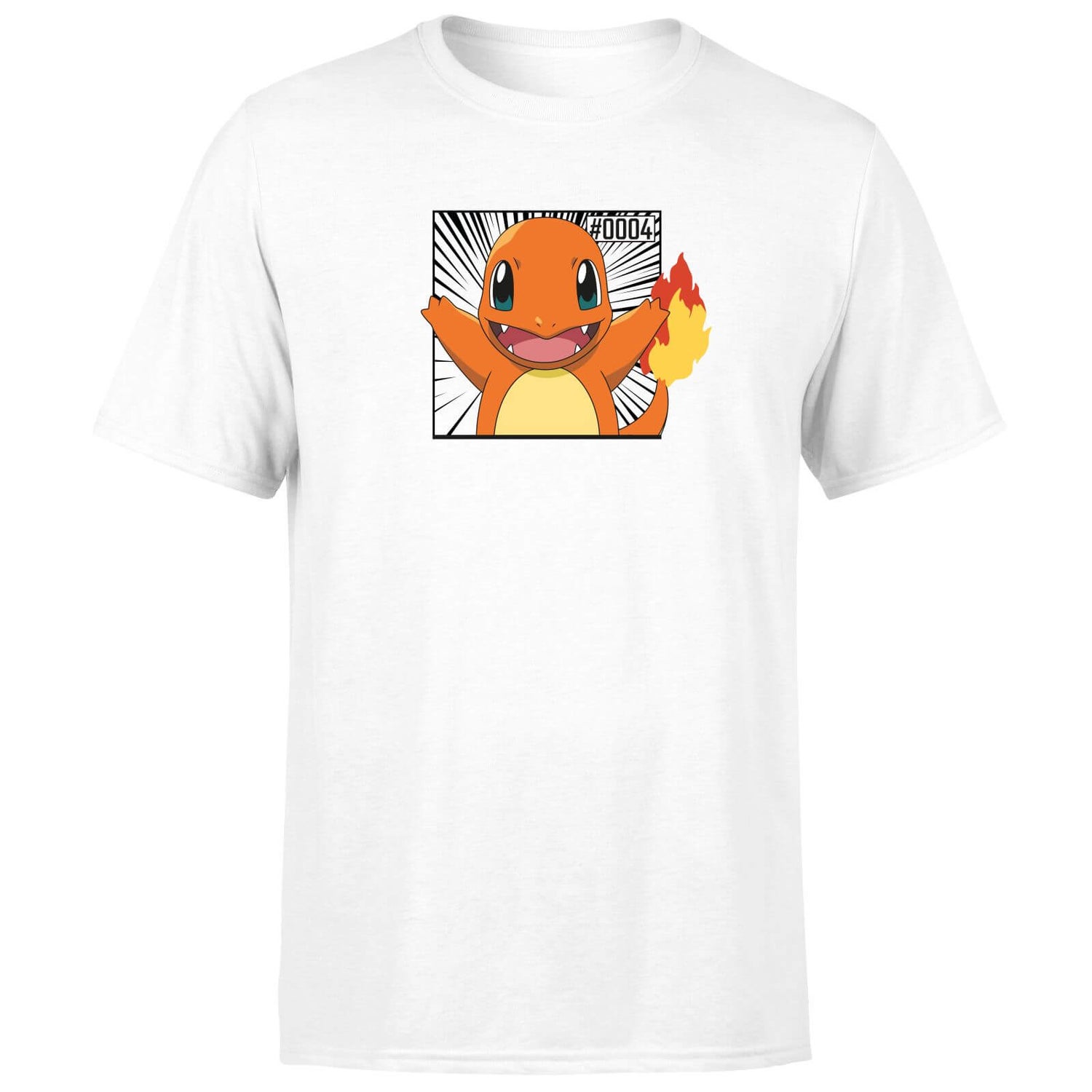 Pokémon Pokédex Charmander #0004 Hombre Camiseta - Blanco