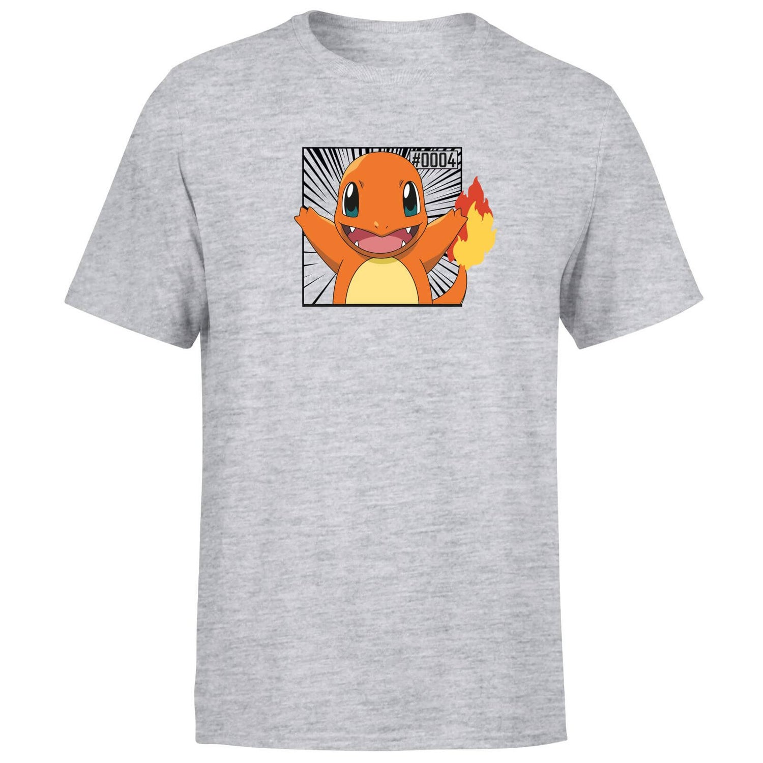 Pokémon Pokédex Charmander #0004 Hombre Camiseta - Gris