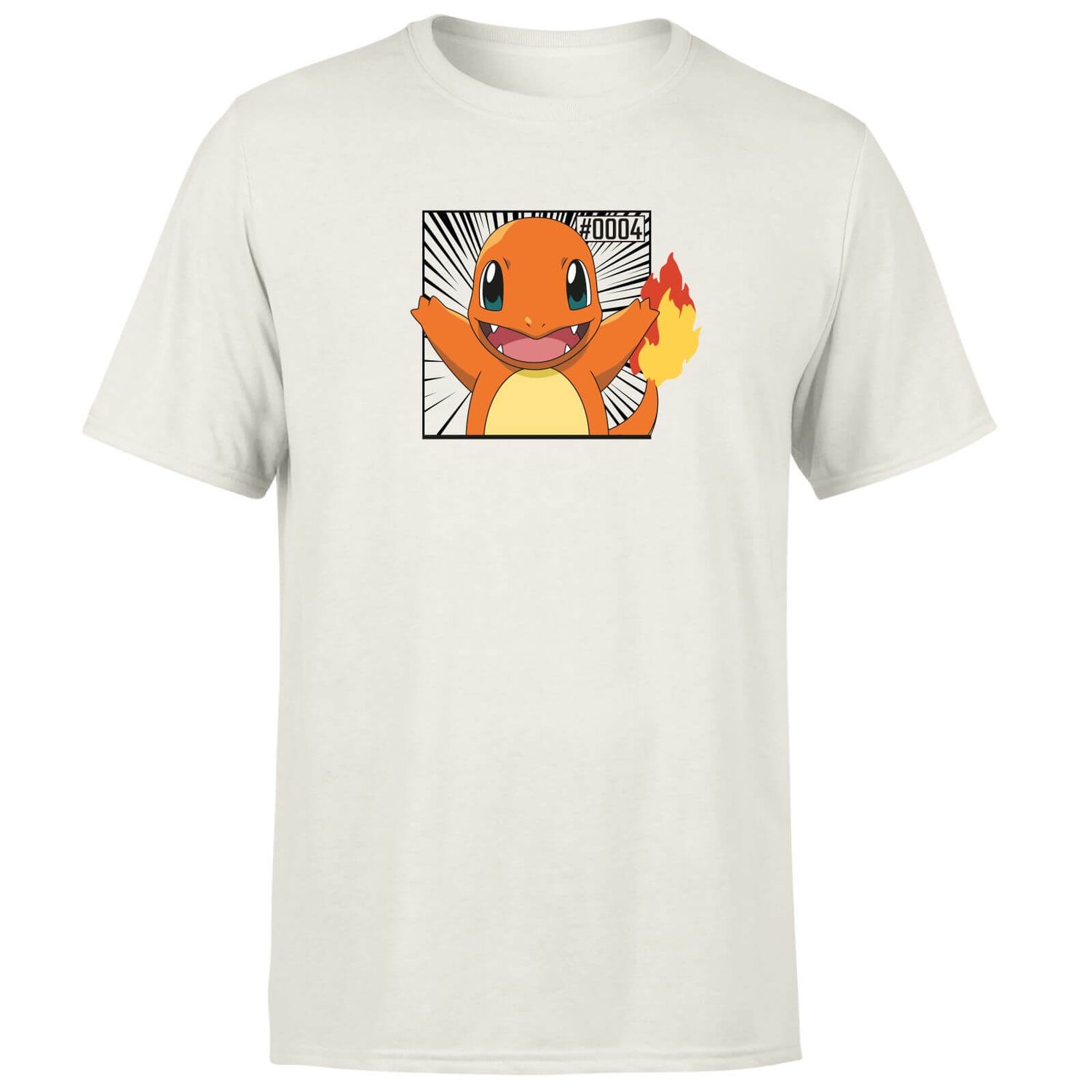 Pokémon Pokédex Charmander #0004 Hombre Camiseta - Crema