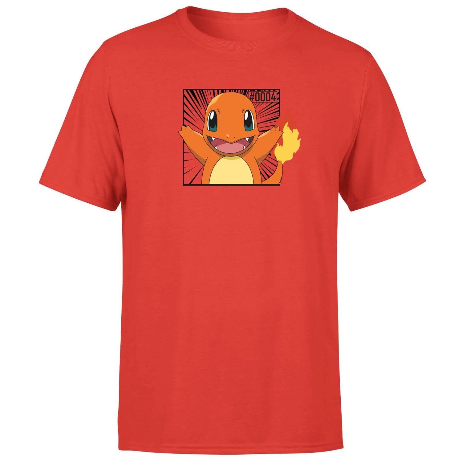 Pokémon Pokédex Charmander #0004 Hombre Camiseta - Rojo