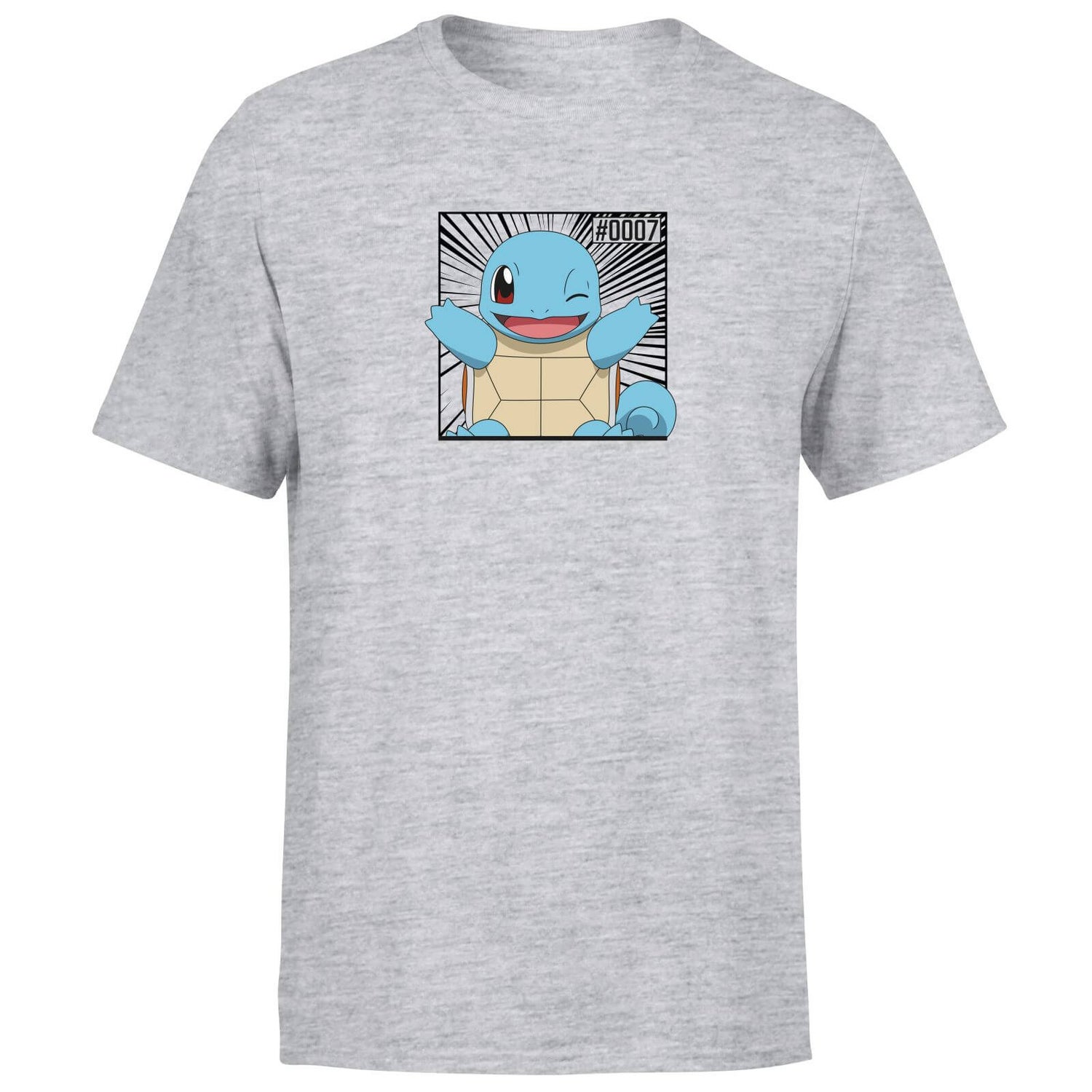 Pokémon Pokédex Squirtle #0007 Camiseta Hombre - Gris