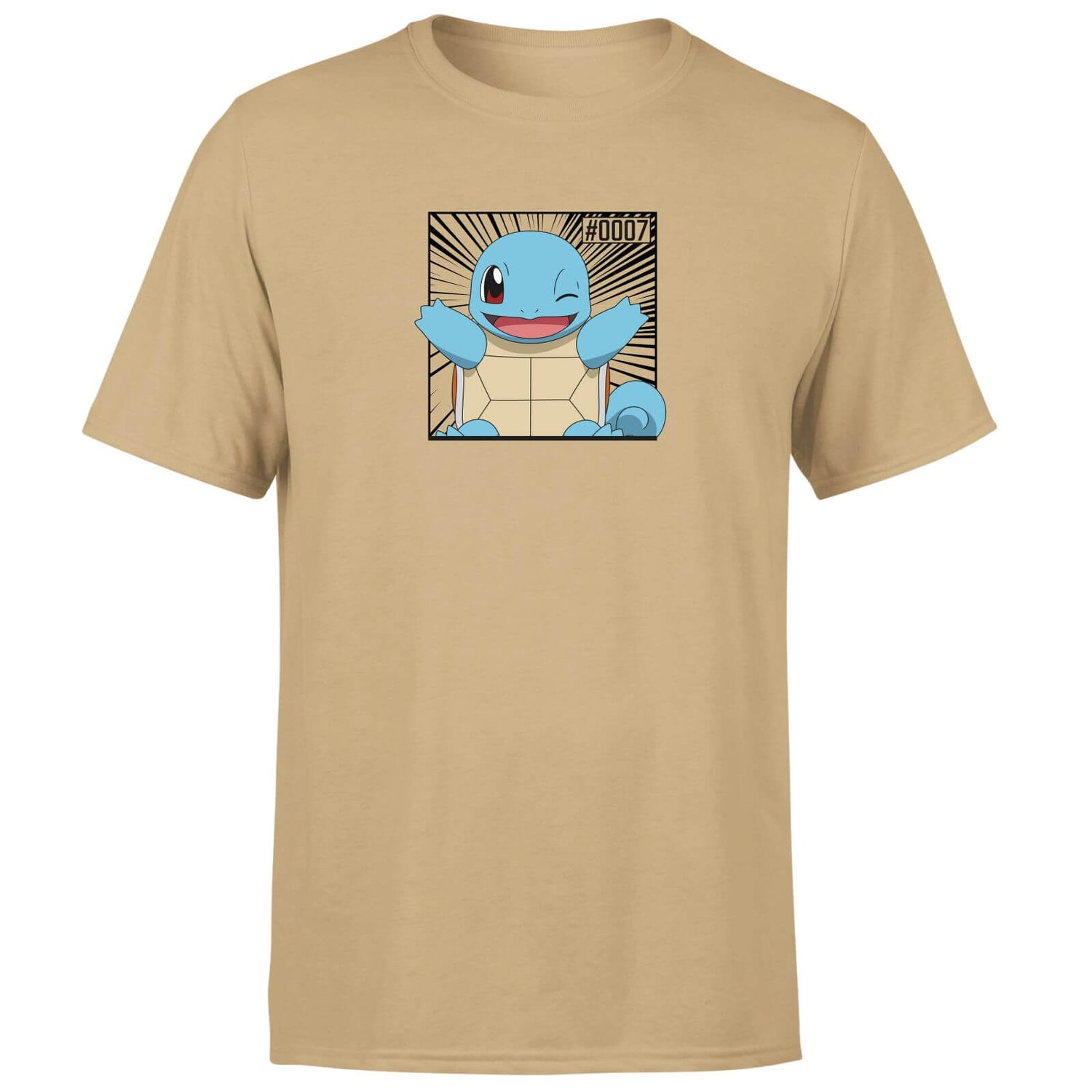 Pokémon Pokédex Squirtle #0007 Camiseta Hombre - Tostado