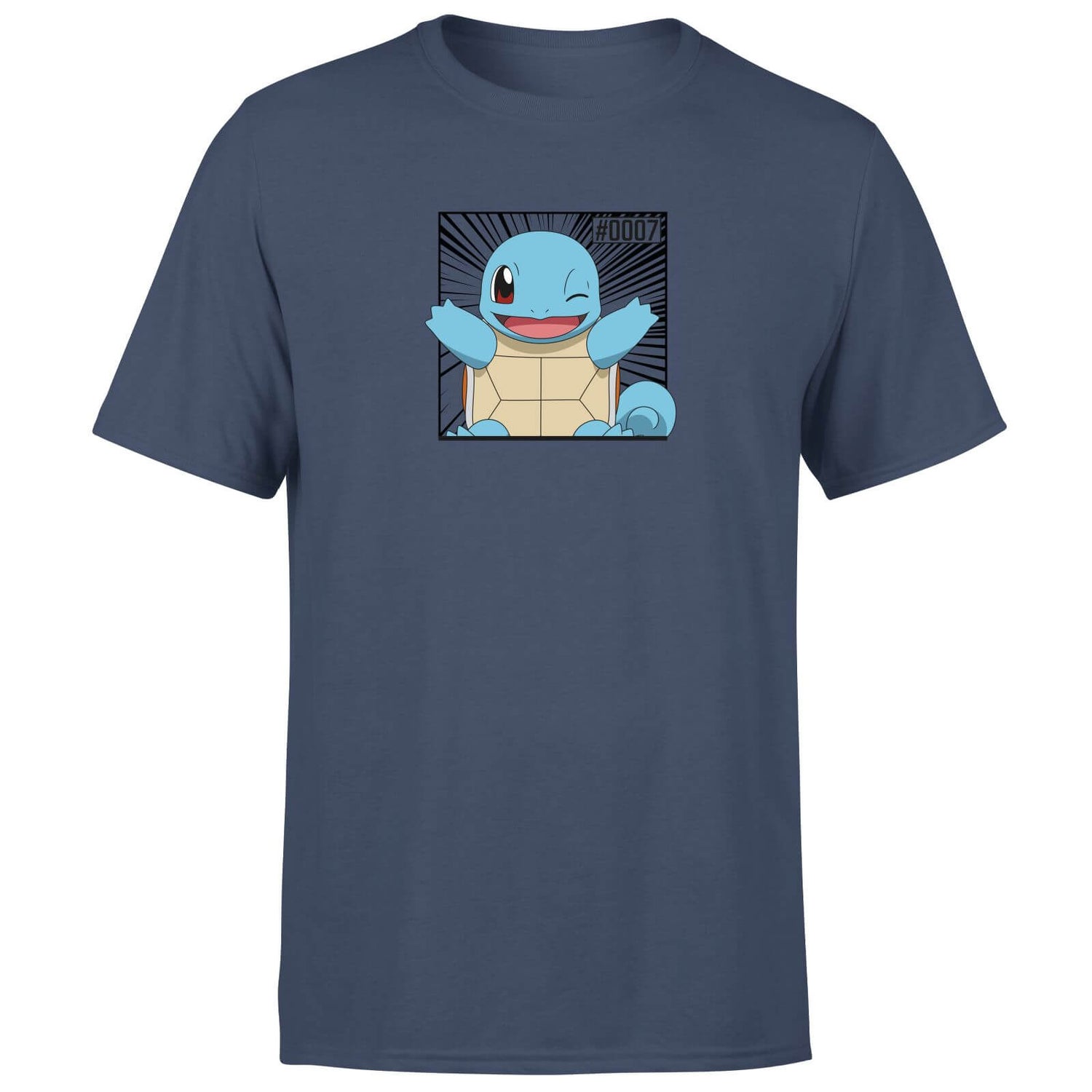 Pokémon Pokédex Squirtle #0007 Camiseta Hombre - Azul Marino
