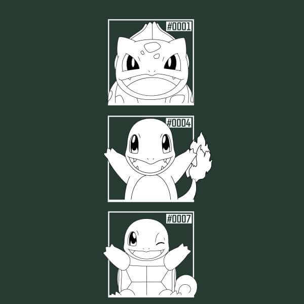Pokemon Generation 1 Monochrome Starters Hoodie - Green