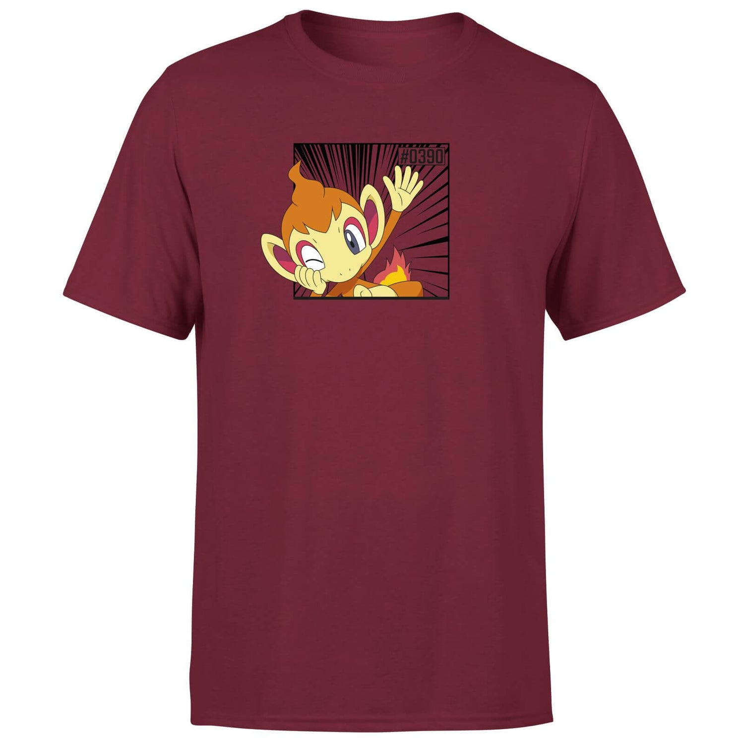 Pokemon Chimchar Men's T-Shirt - Burgundy