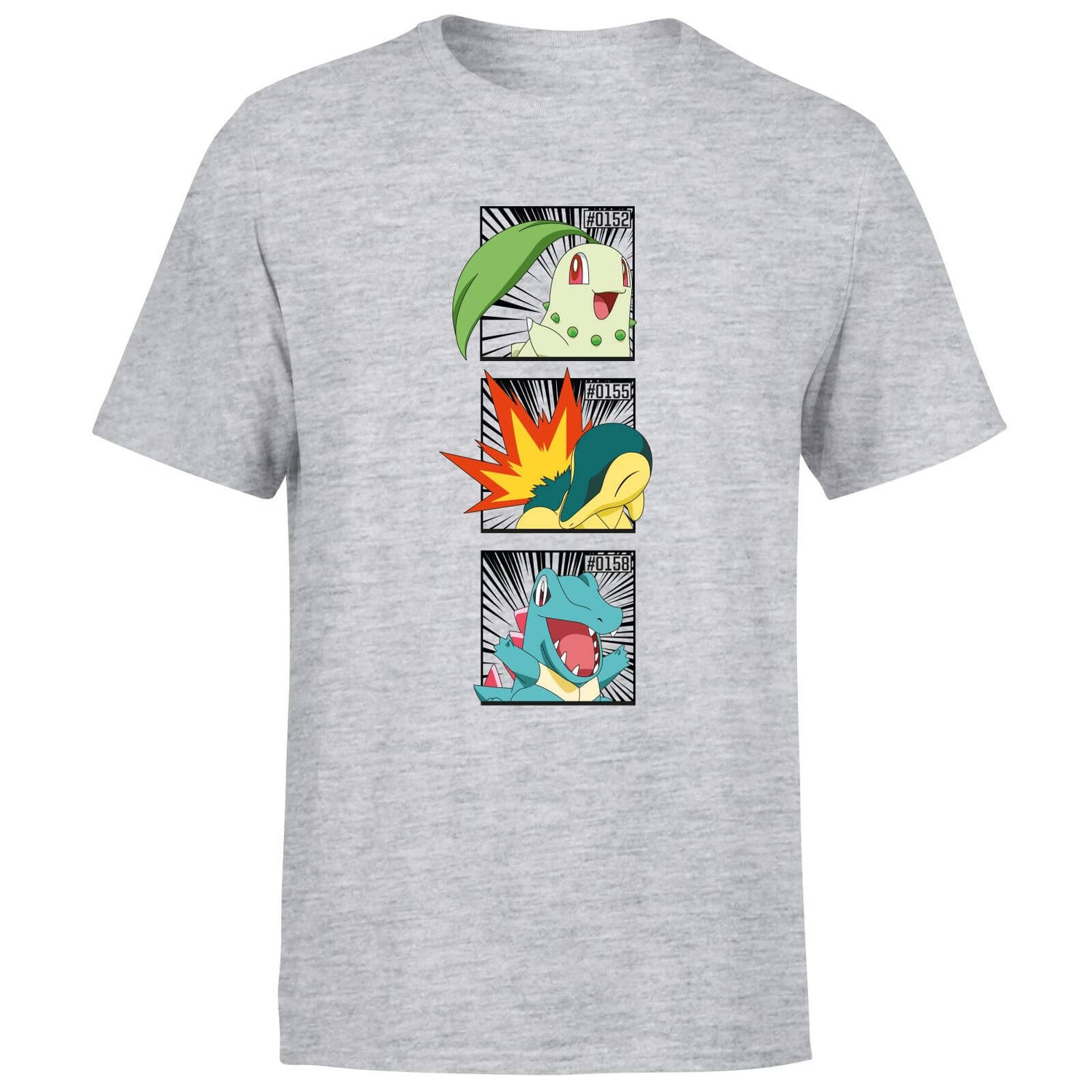 Pokemon Generation 2 Starters Men's T-Shirt - Grey
