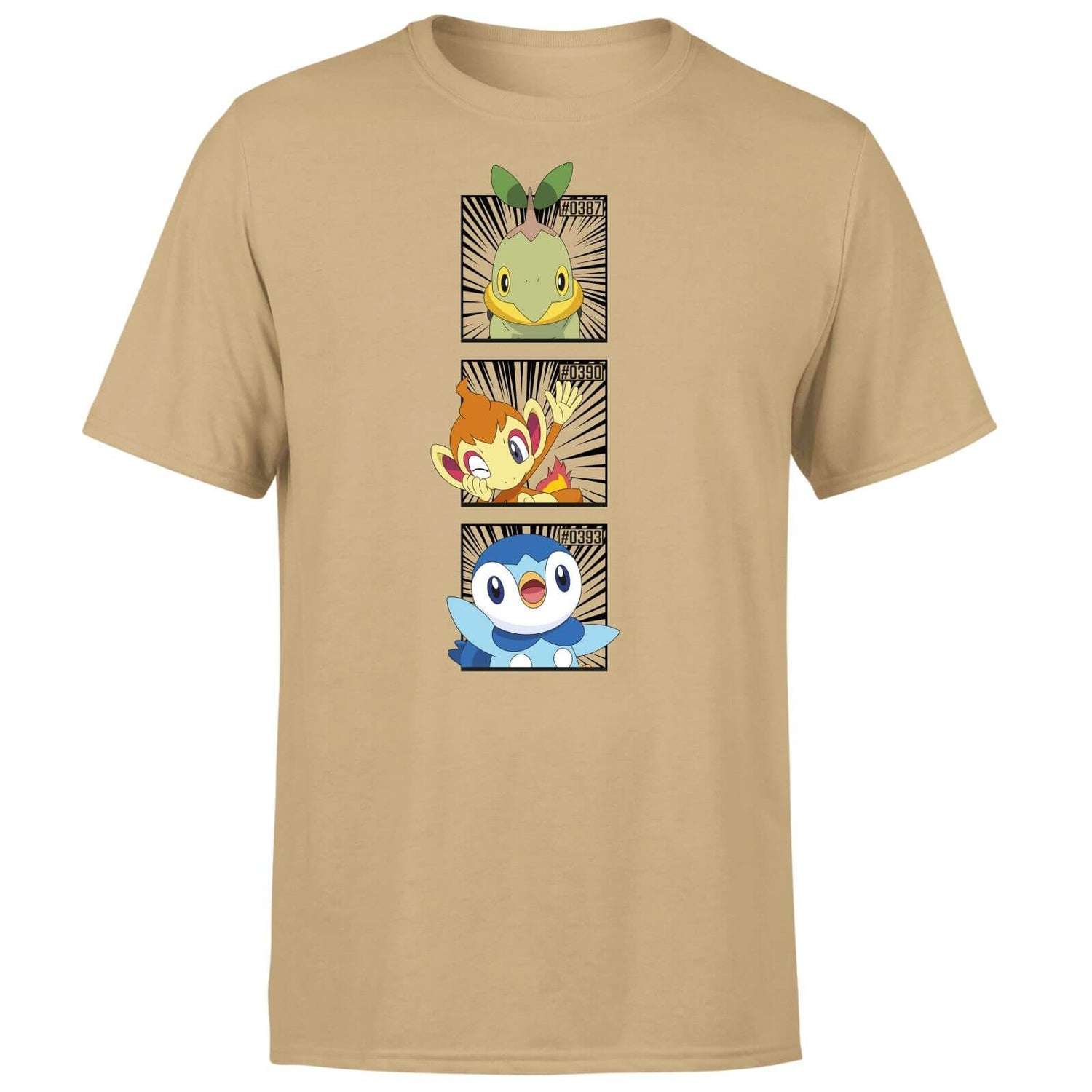 Pokemon Generation 4 Starters Men's T-Shirt - Tan