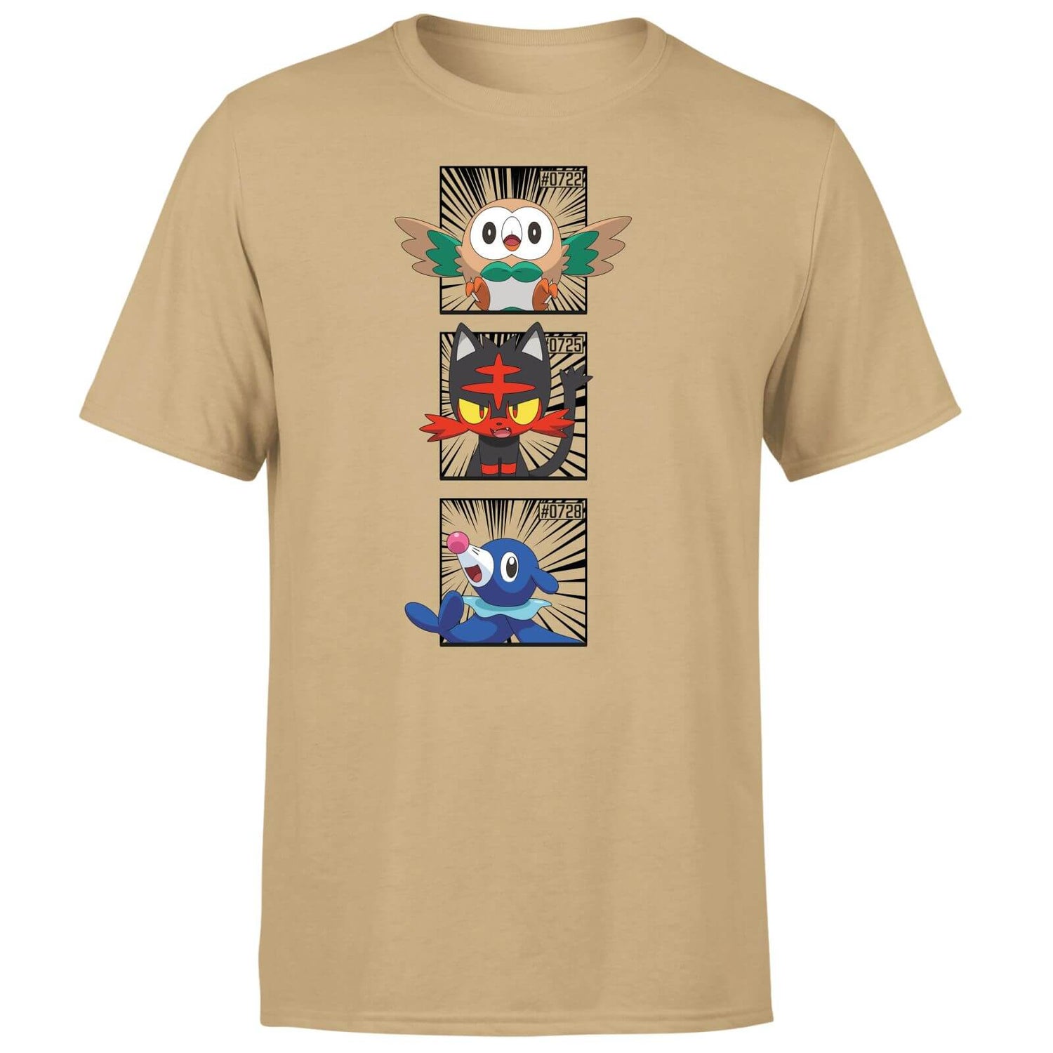 Pokemon Generation 7 Starters Men's T-Shirt - Tan