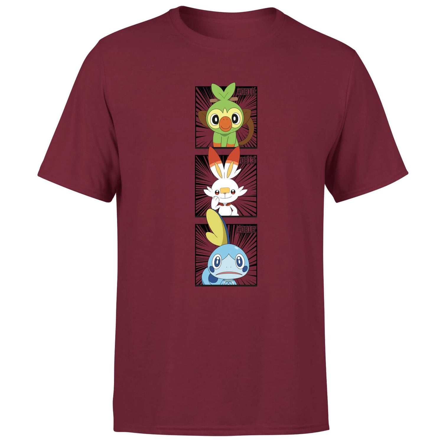 Pokemon Generation 8 Starters Men's T-Shirt - Burgundy