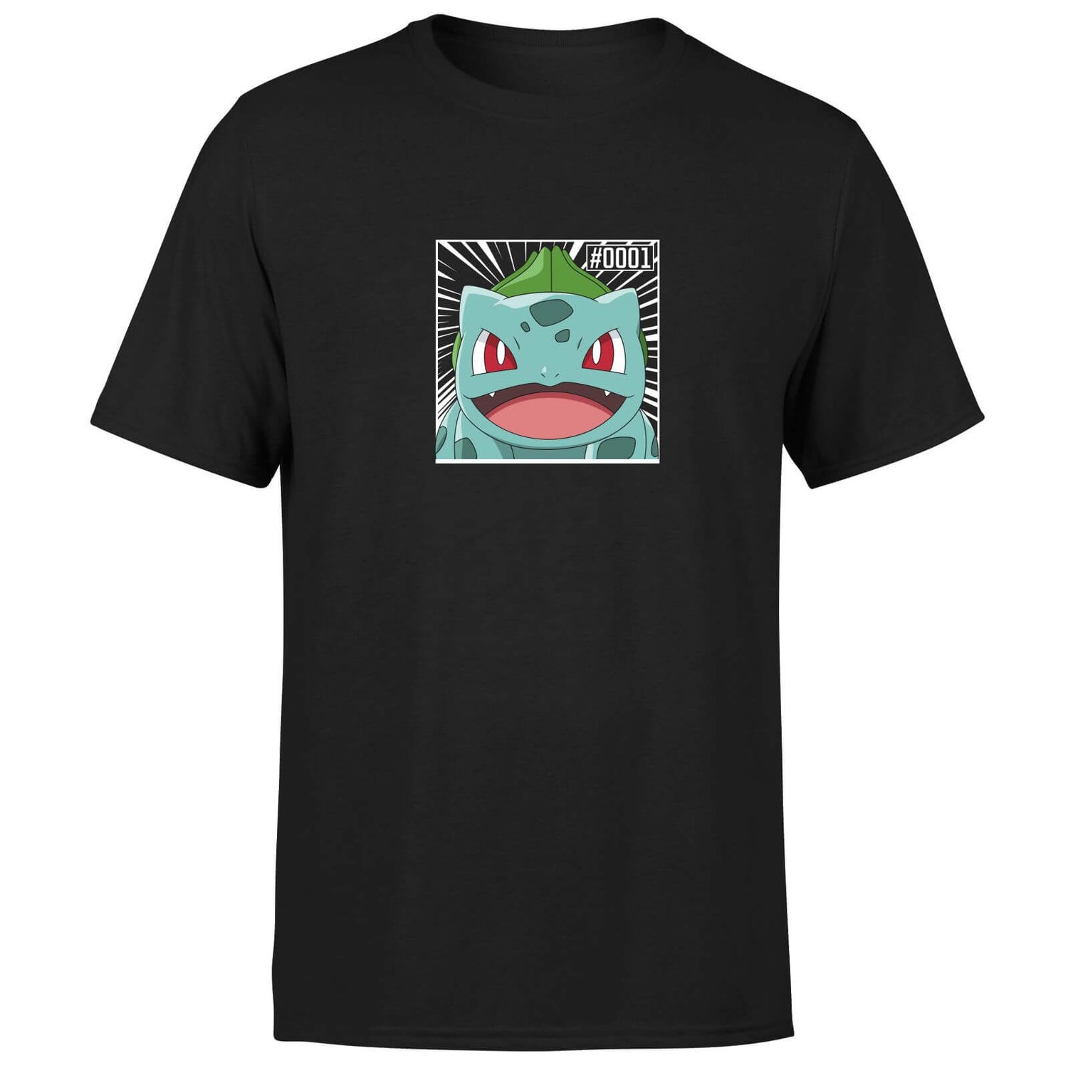 Pokémon Pokédex Bulbasaur #0001 Hombre Camiseta - Negro