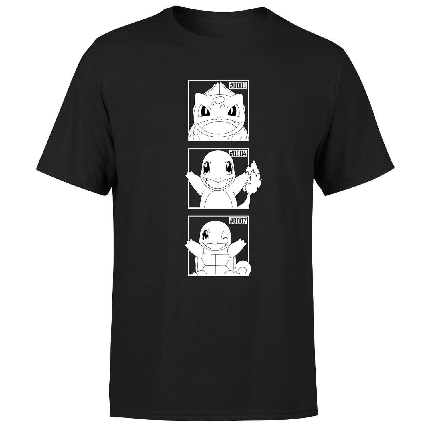Pokemon Generation 1 Monochrome Starters Men's T-Shirt - Black
