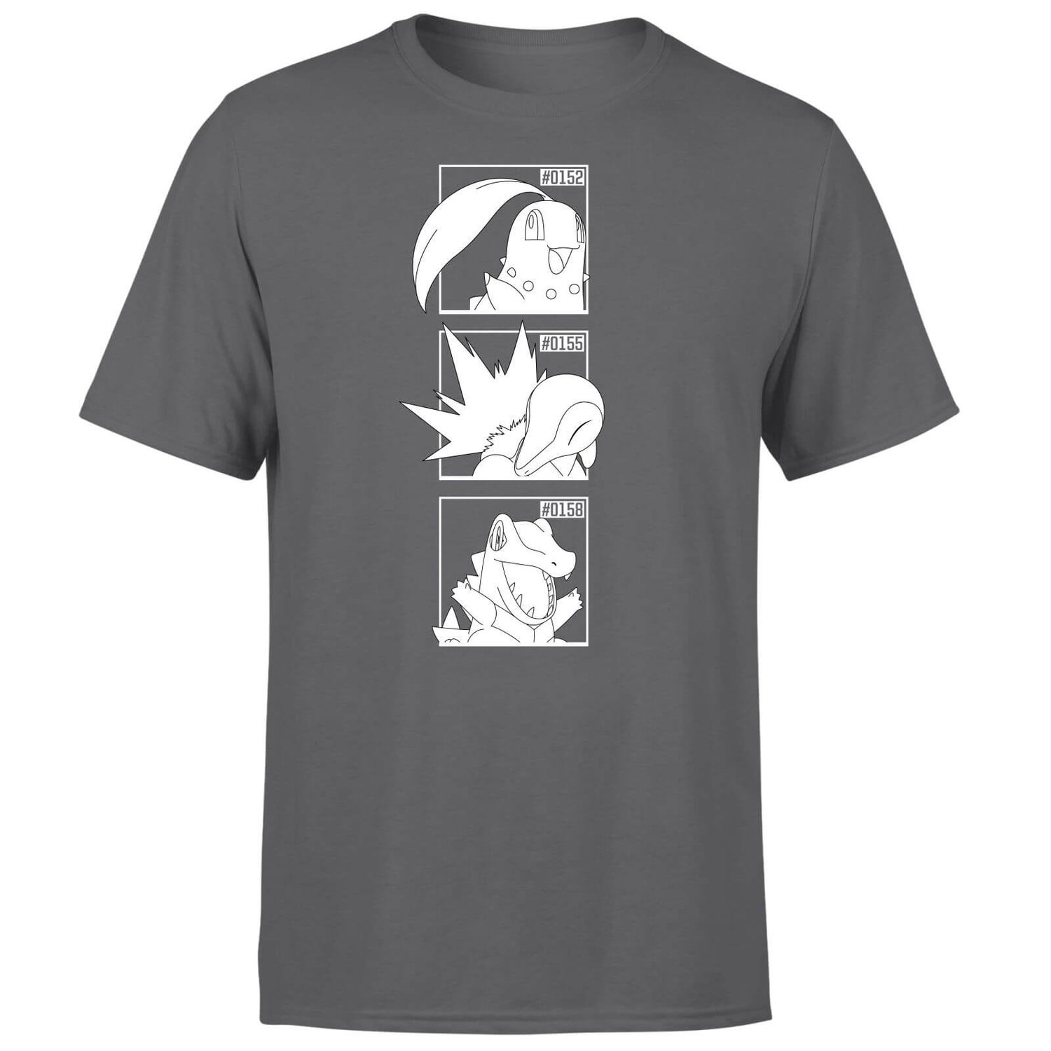 Pokemon Generation 2 Monochrome Starters Men's T-Shirt - Charcoal