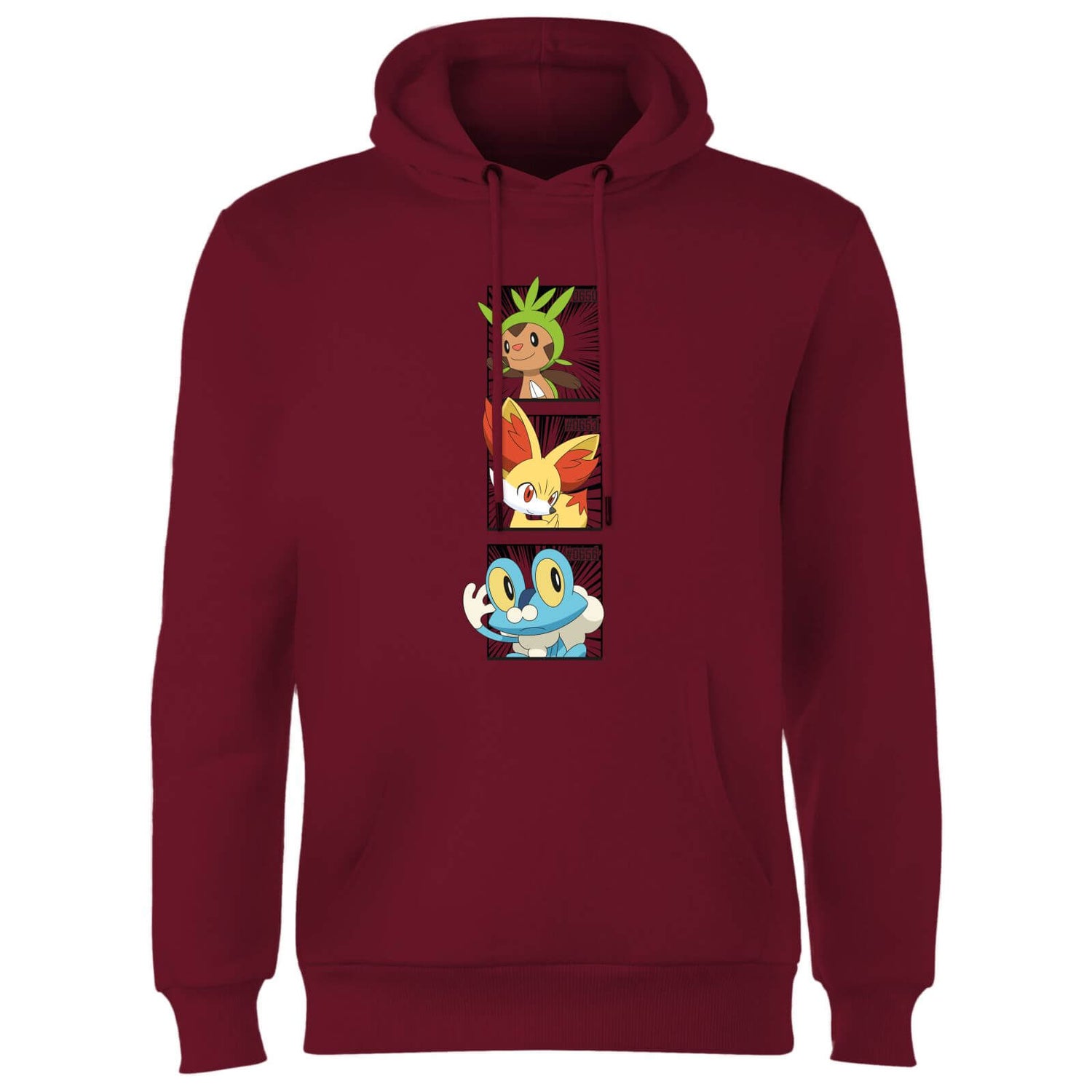 Pokemon Generation 6 Starters Hoodie - Burgundy