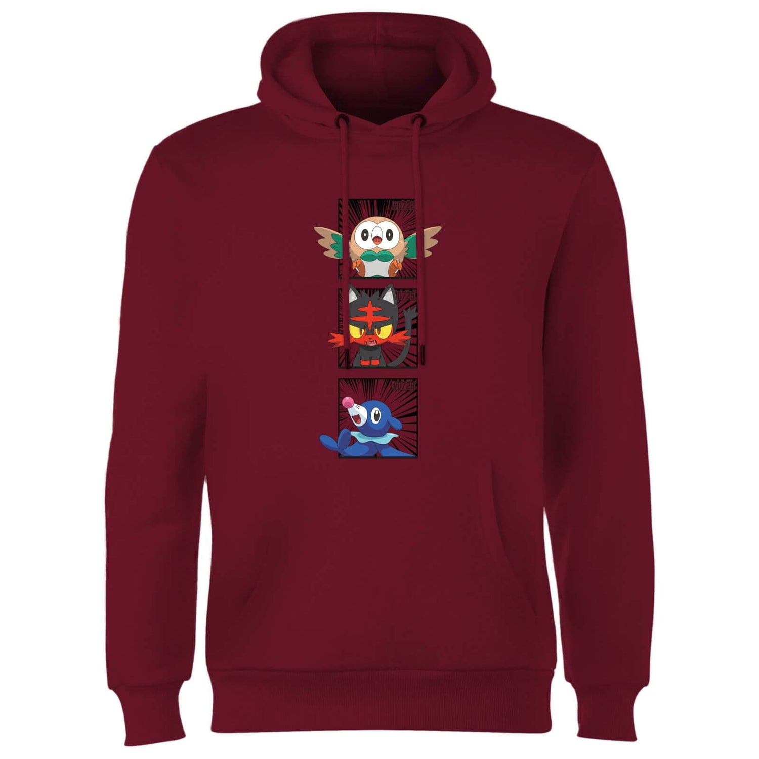 Pokemon Generation 7 Starters Hoodie - Burgundy