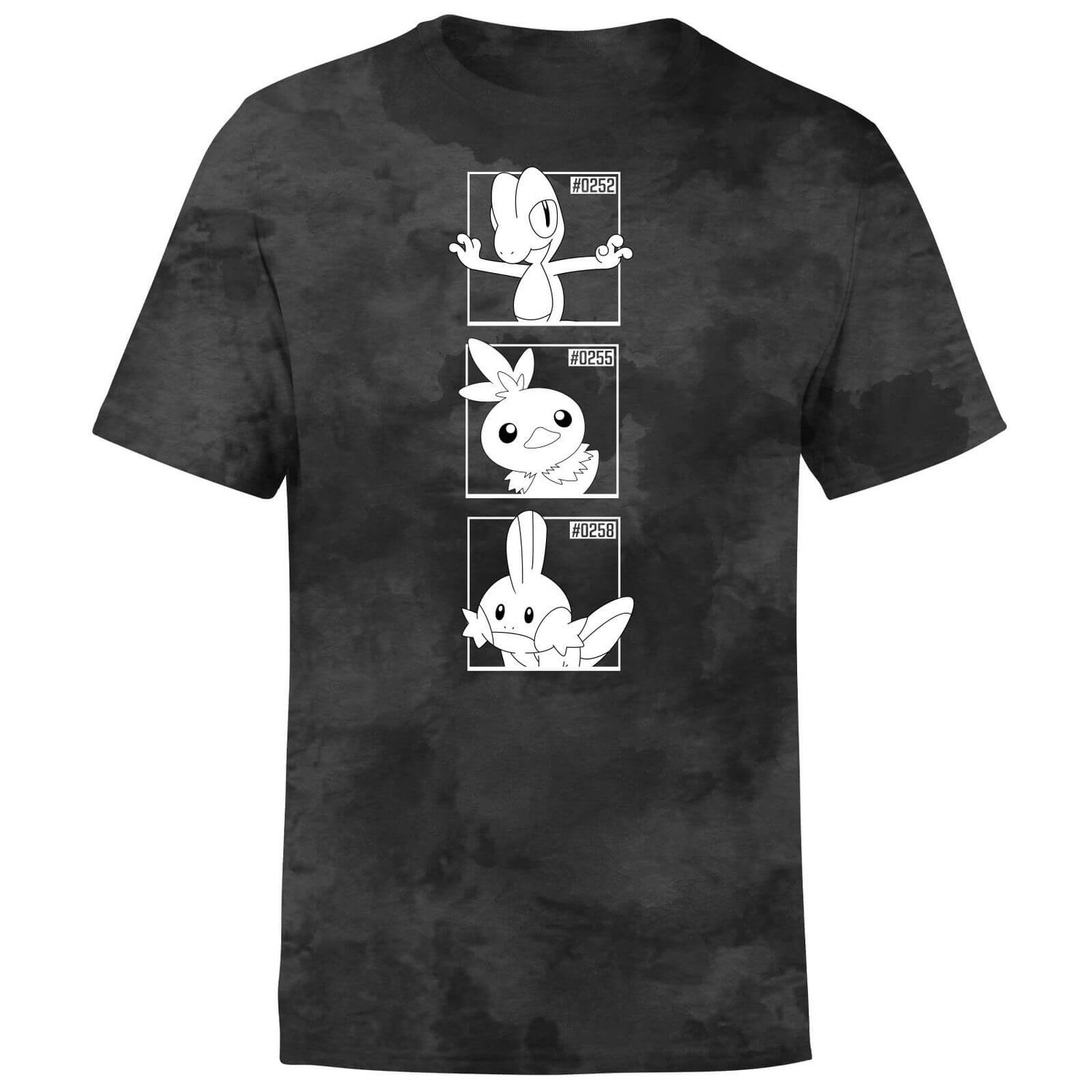 Pokemon Generation 3 Monochrome Starters Men's T-Shirt - Black Tie Dye