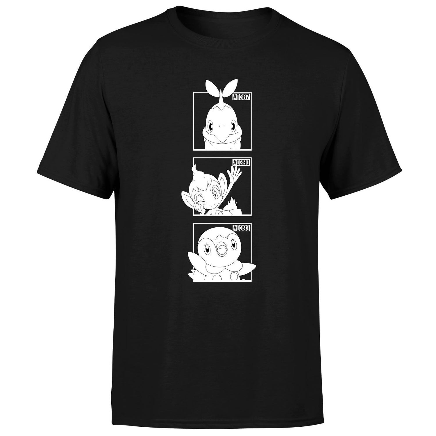 Pokemon Generation 4 Monochrome Starters Men's T-Shirt - Black