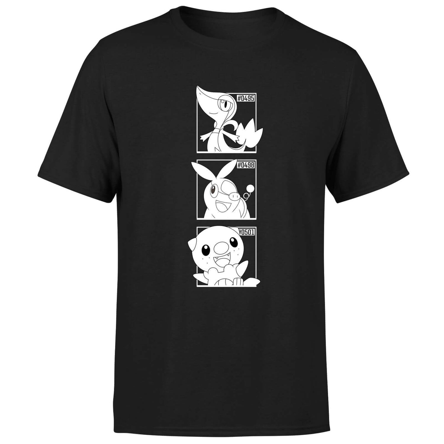 Pokemon Generation 5 Monochrome Starters Men's T-Shirt - Black
