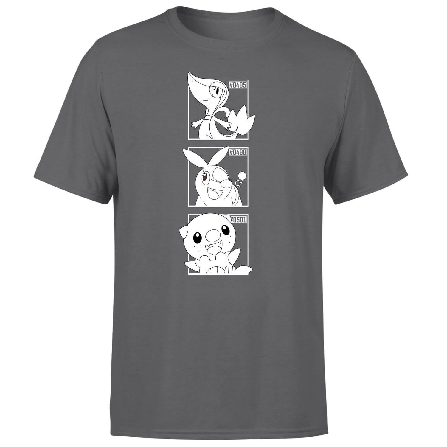 Pokemon Generation 5 Monochrome Starters Men's T-Shirt - Charcoal - L