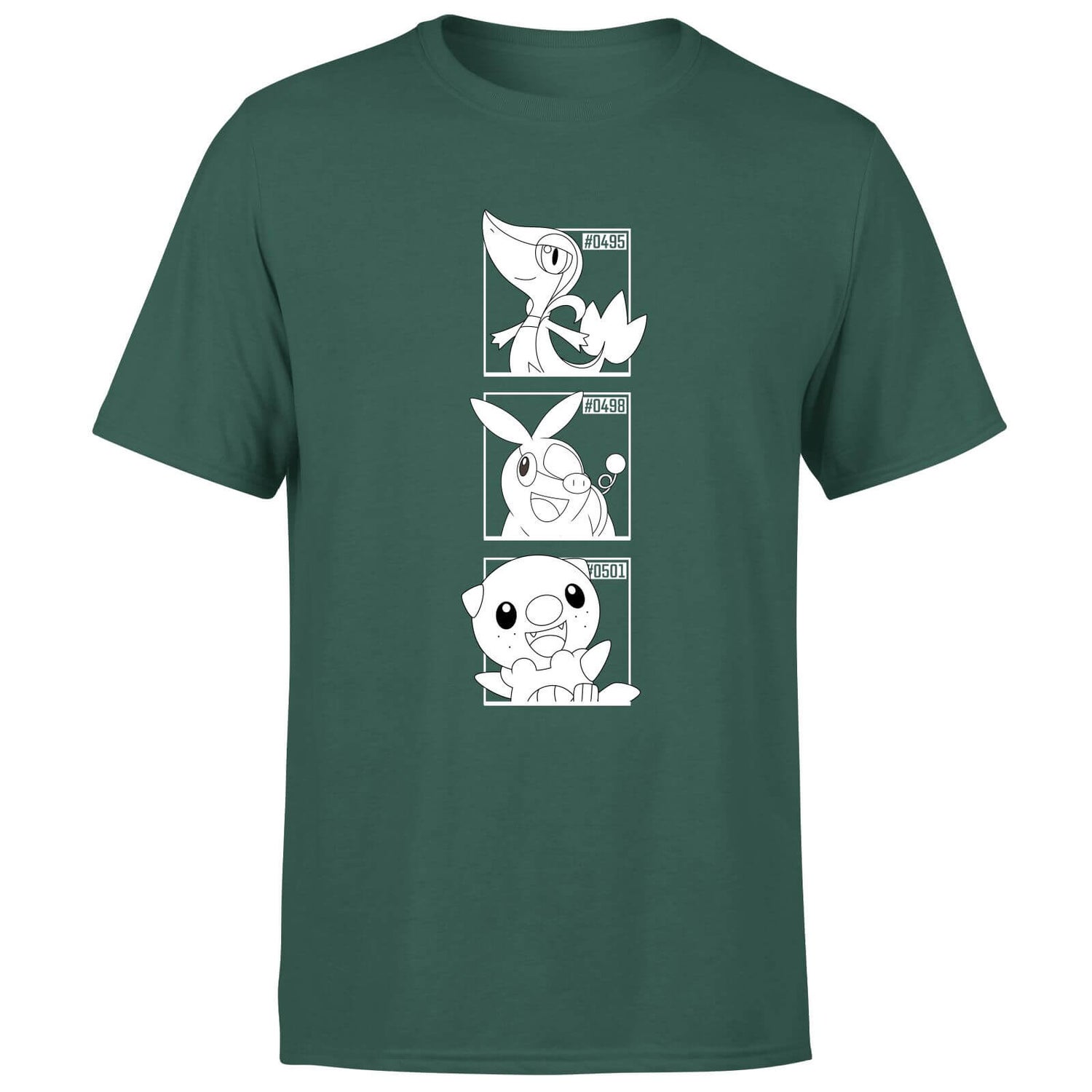 Pokemon Generation 5 Monochrome Starters Men's T-Shirt - Green