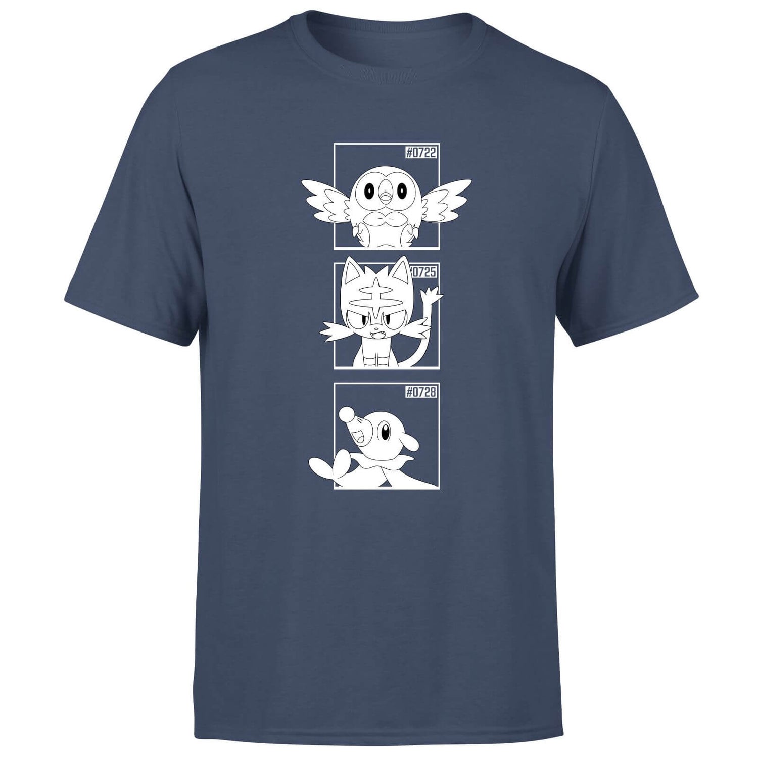 Pokemon Generation 7 Monochrome Starters Men's T-Shirt - Navy