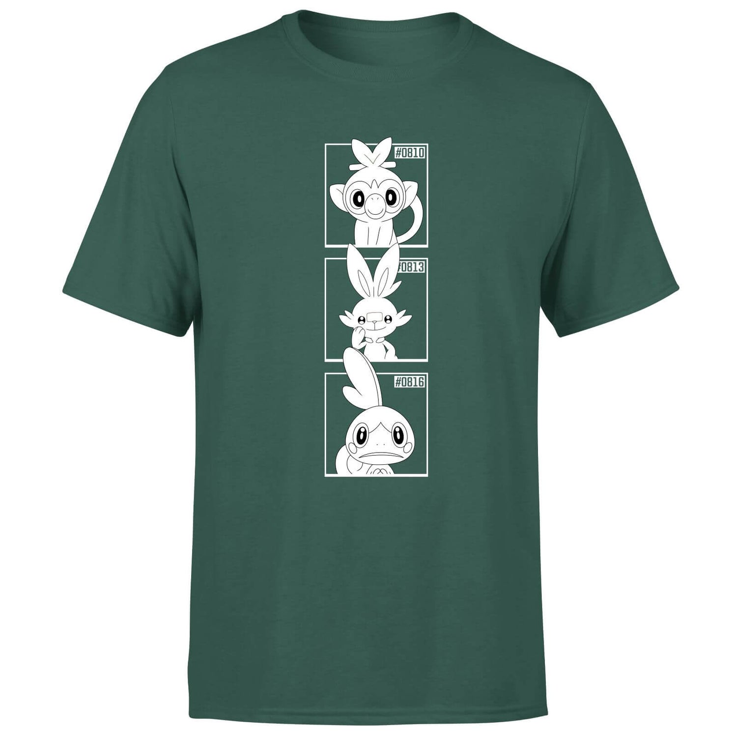 Pokemon Generation 8 Monochrome Starters Men's T-Shirt - Green