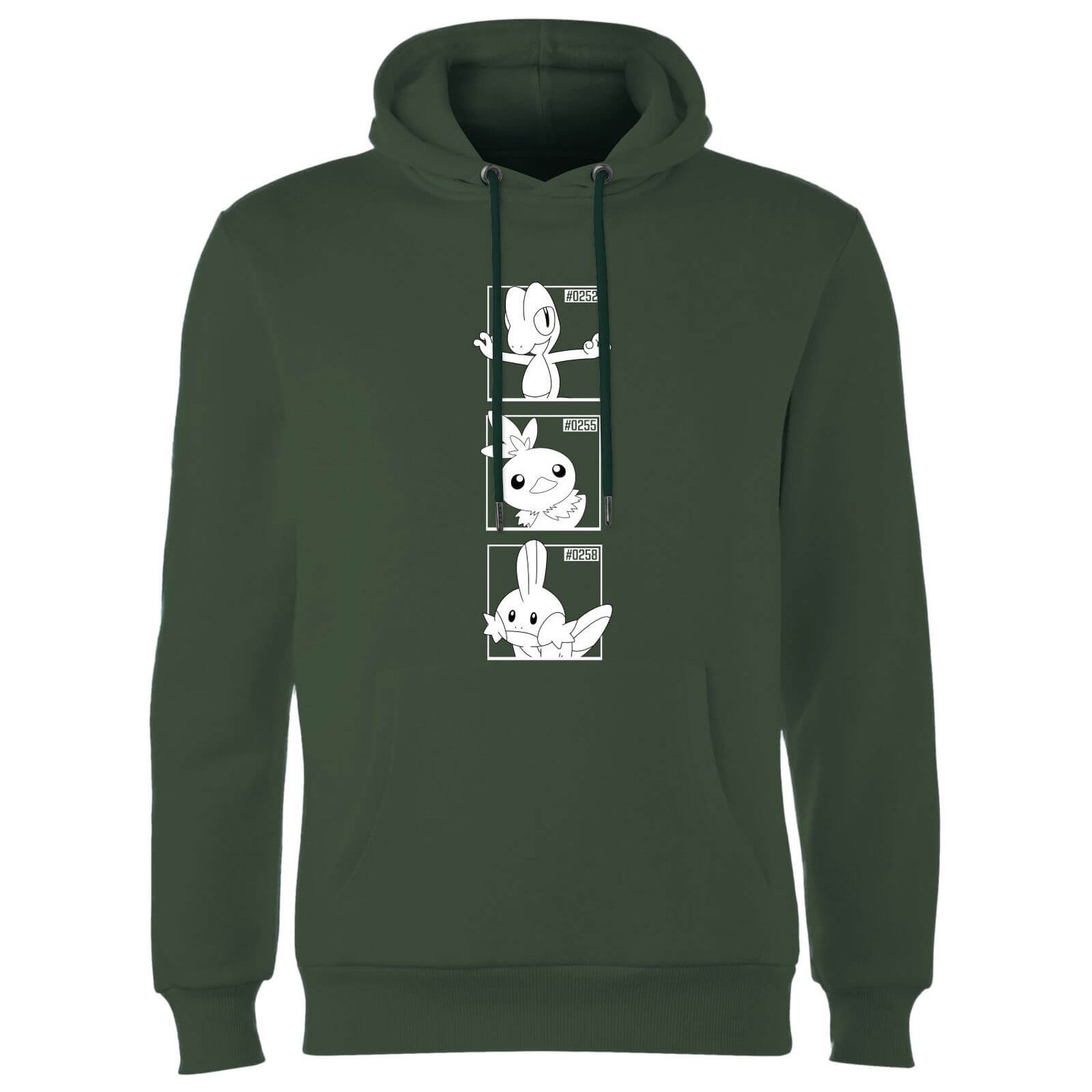 Pokemon Generation 3 Monochrome Starters Hoodie - Green