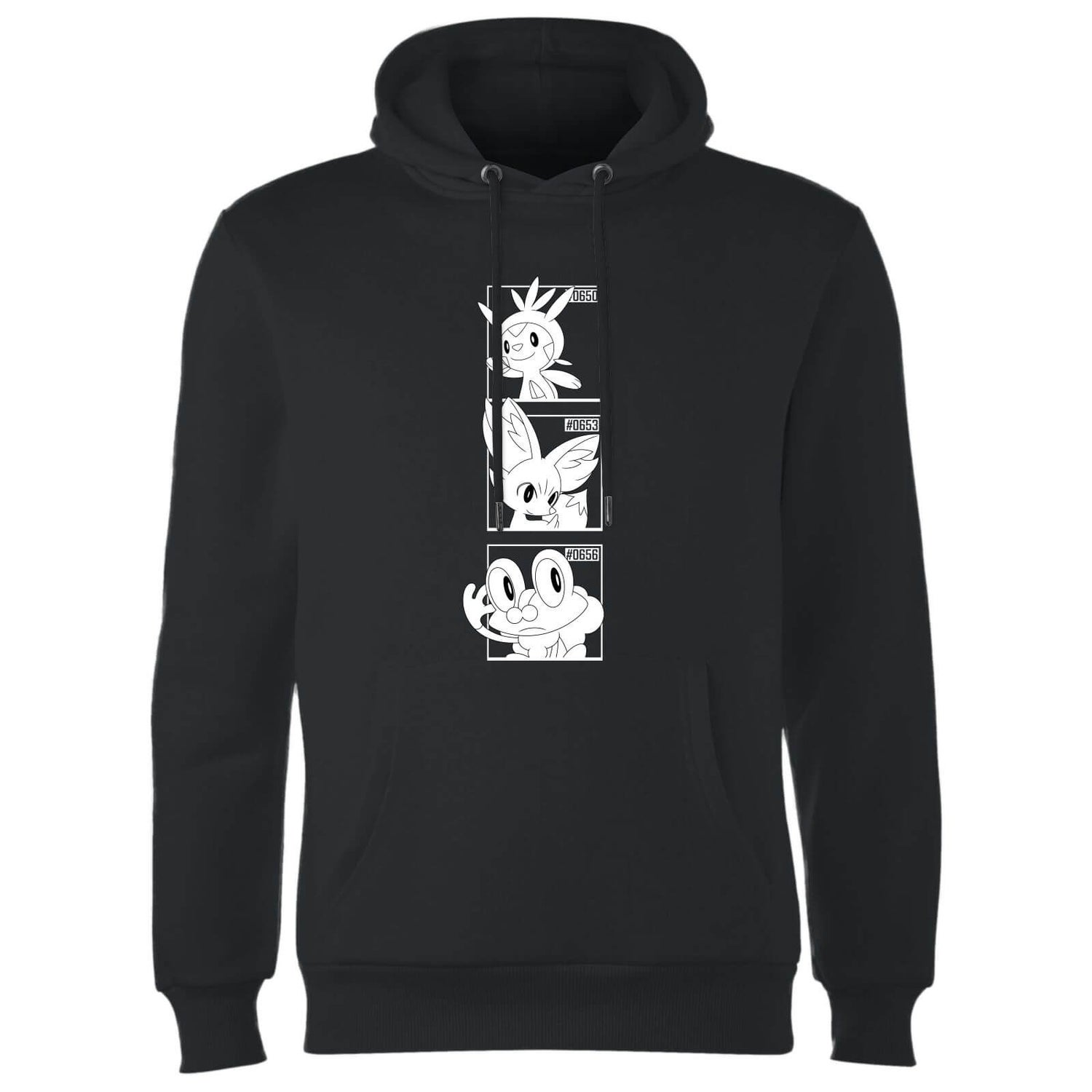 Pokemon Generation 6 Monochrome Starters Hoodie - Black