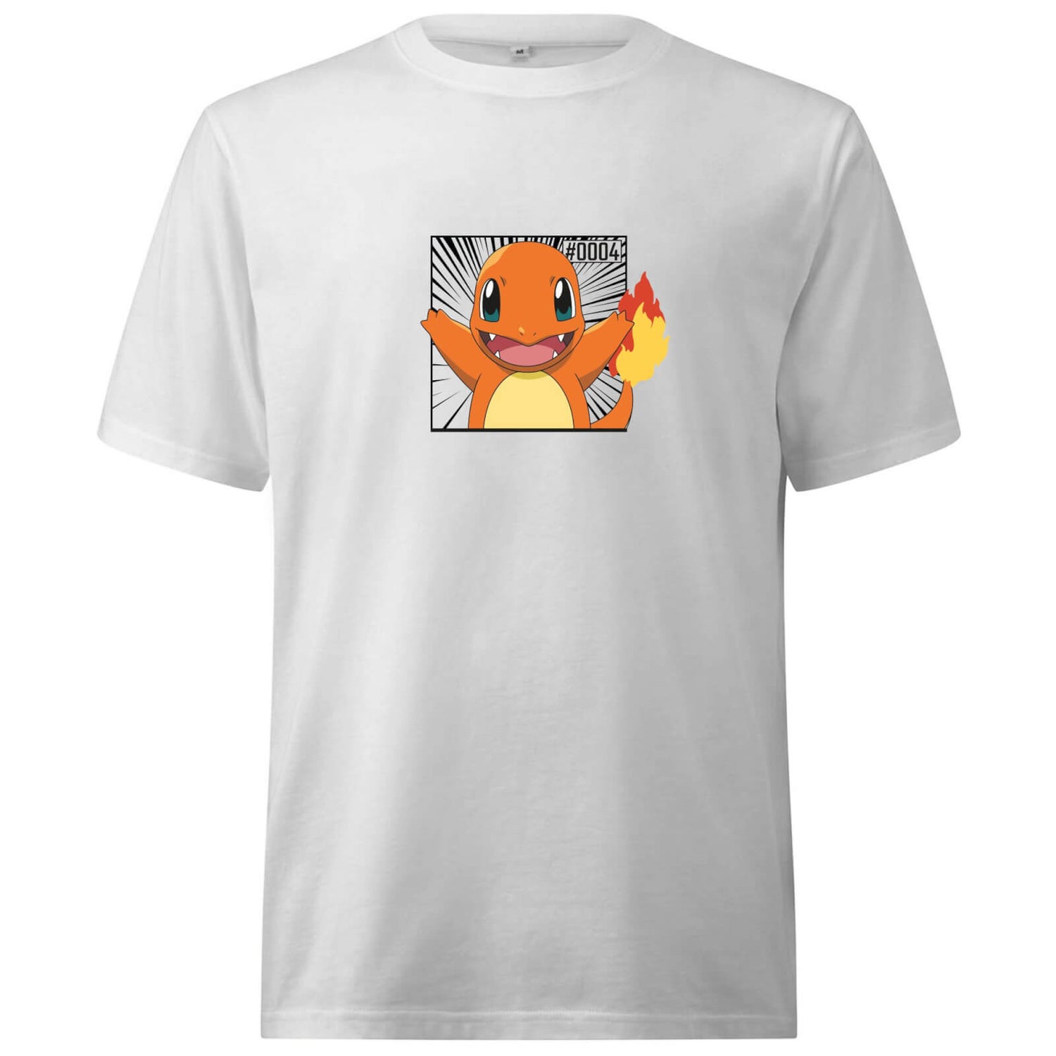 Pokémon Pokédex Charmander #0004 Oversized Heavyweight Camiseta - Blanco